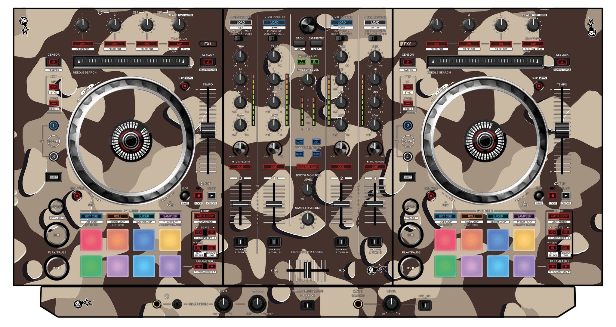 Pioneer DJ DDJ SX 3 Skin Camo Desert