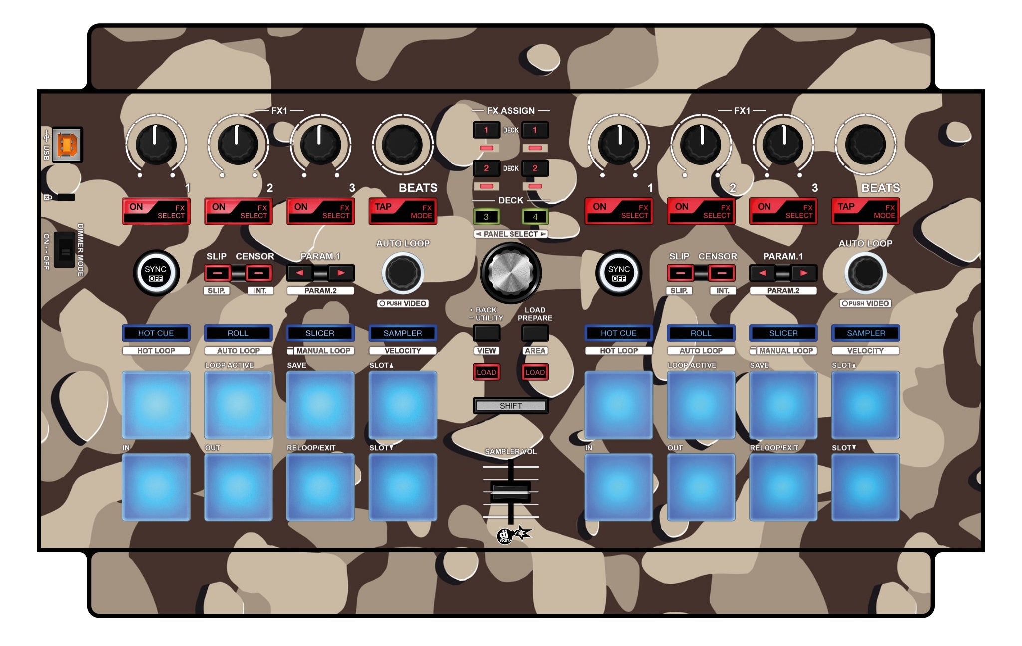 Pioneer DJ DDJ SP 1 Skin Camo Desert