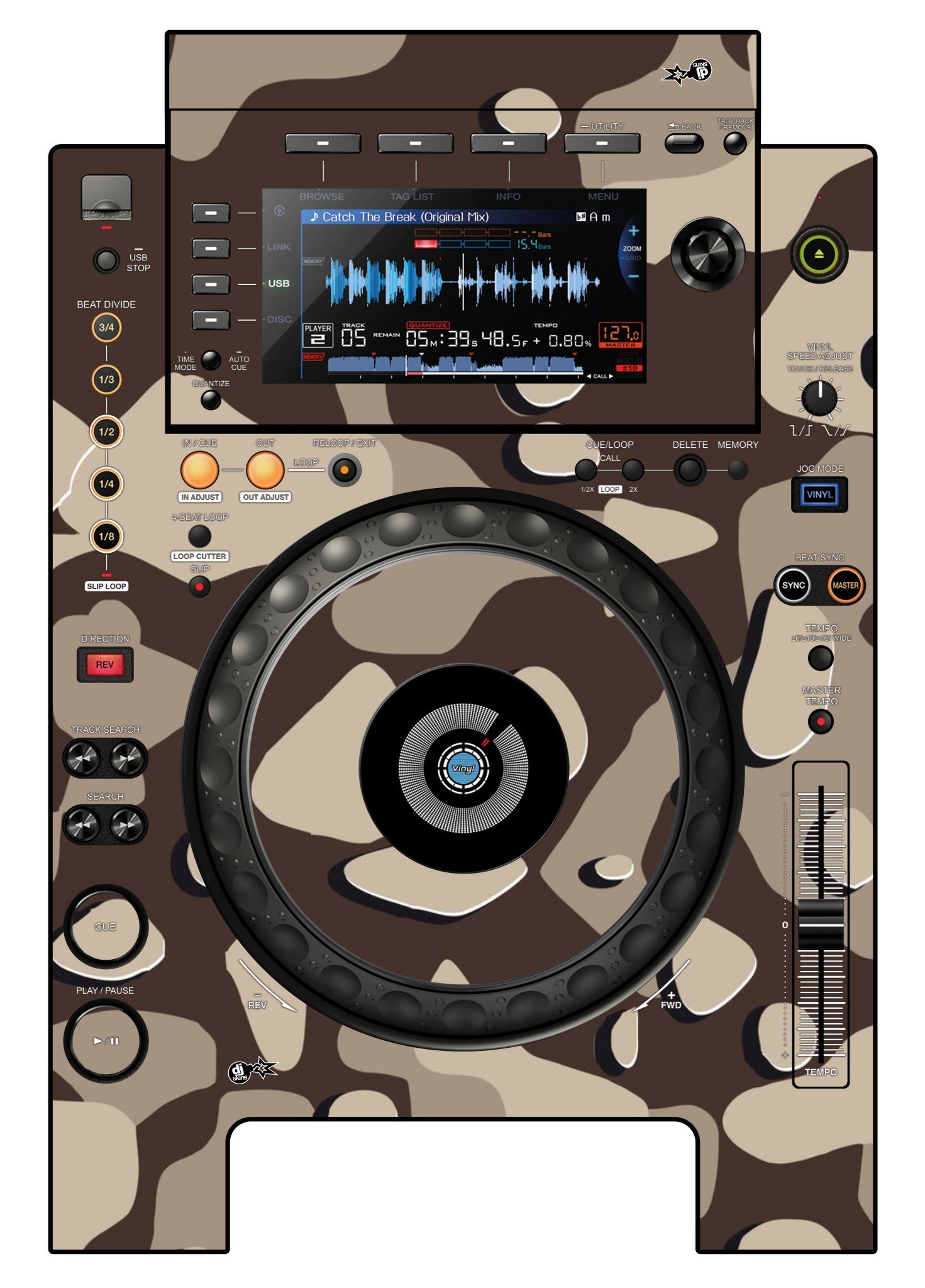 Pioneer DJ CDJ 900 NEXUS Skin Camo Desert