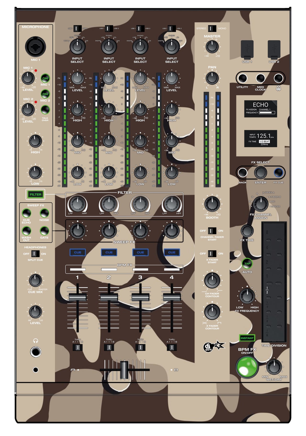Denon DJ X 1800 Skin Camo Desert
