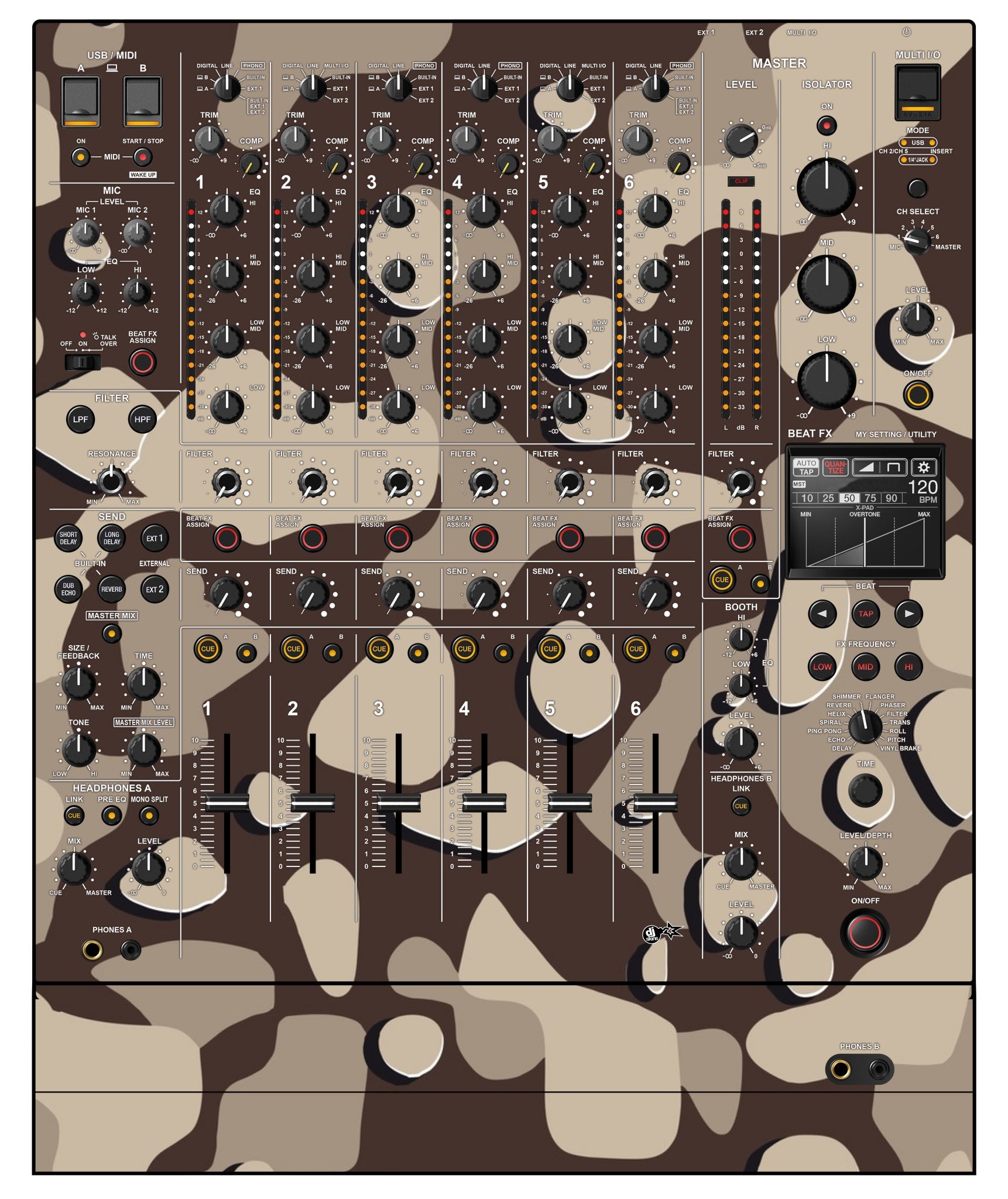 Pioneer DJ DJM V10 LF Skin Camo Desert