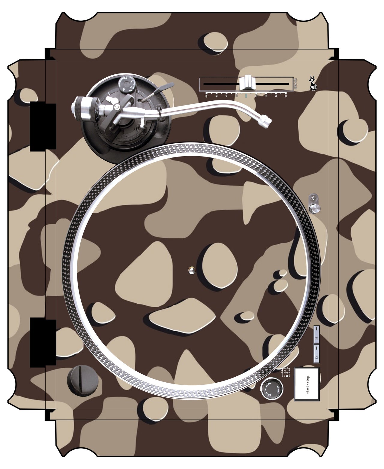 Technics 1200 / 1210 MK2 VERTICAL Skin Camo Desert