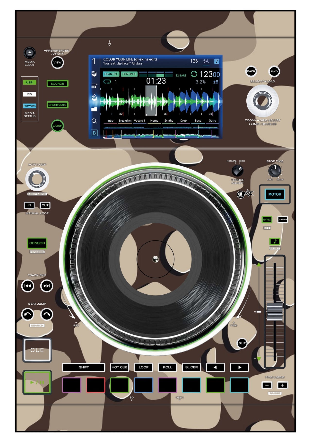 Denon DJ SC 5000 M Skin Camo Desert