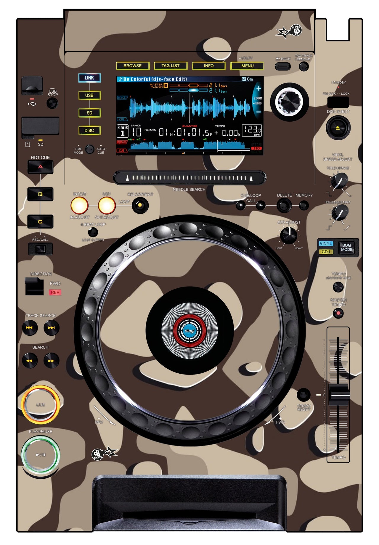 Pioneer DJ CDJ 2000 Skin Camo Desert