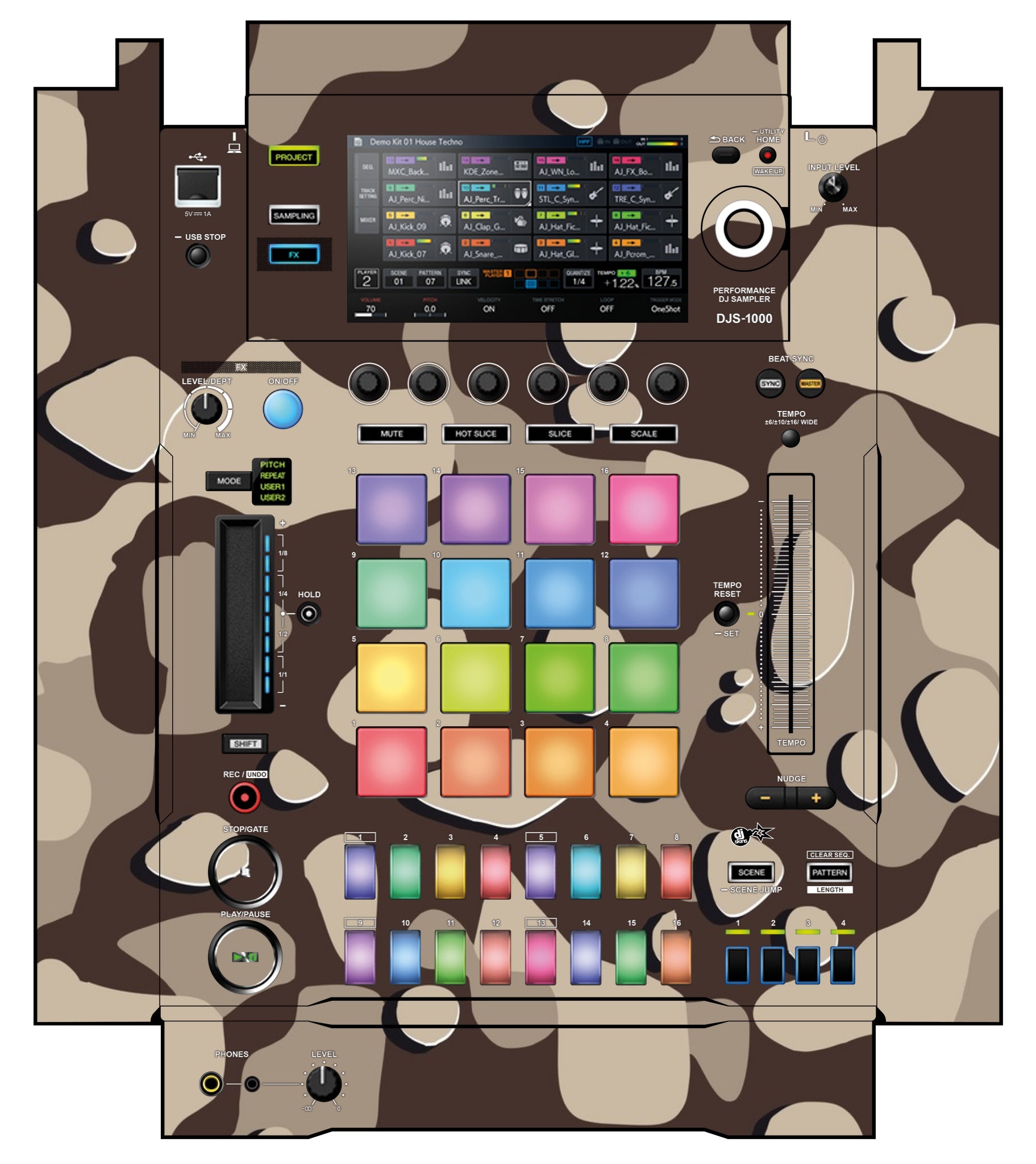 Pioneer DJ DJS 1000 Skin Camo Desert