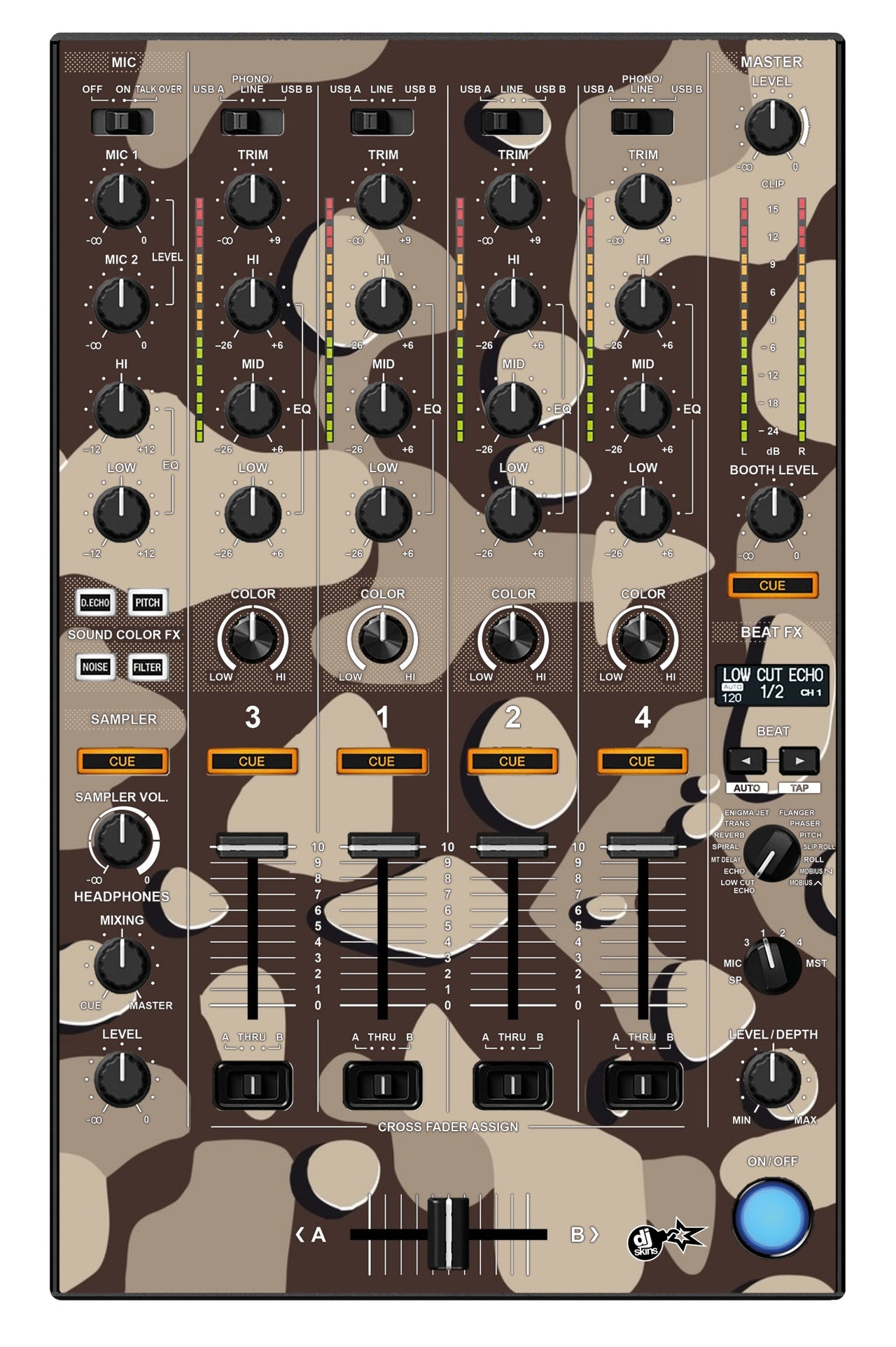 Pioneer DJ DDJ 1000 SRT MIXER Skin Camo Desert