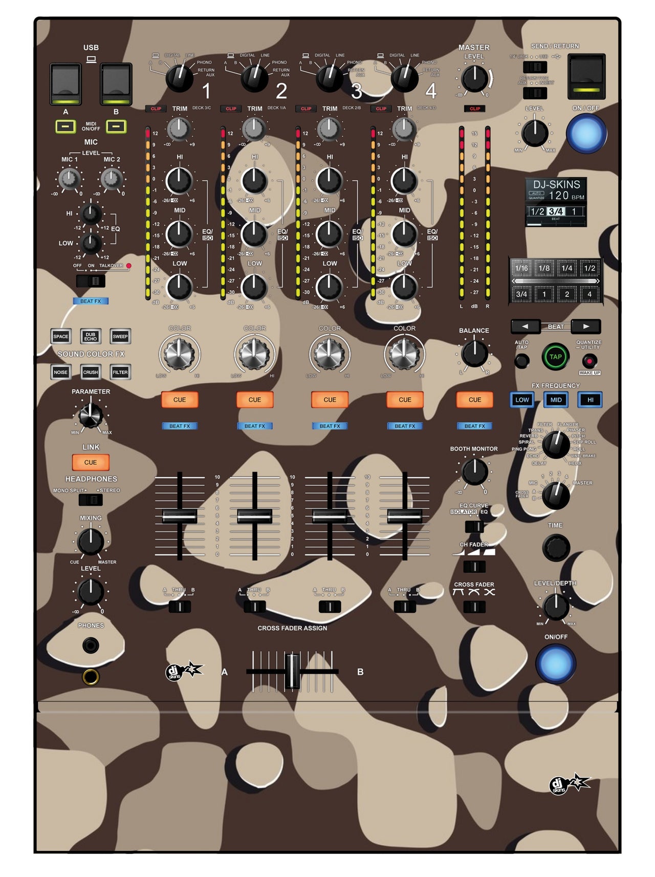 Pioneer DJ DJM 900 NEXUS 2 Skin Camo Desert