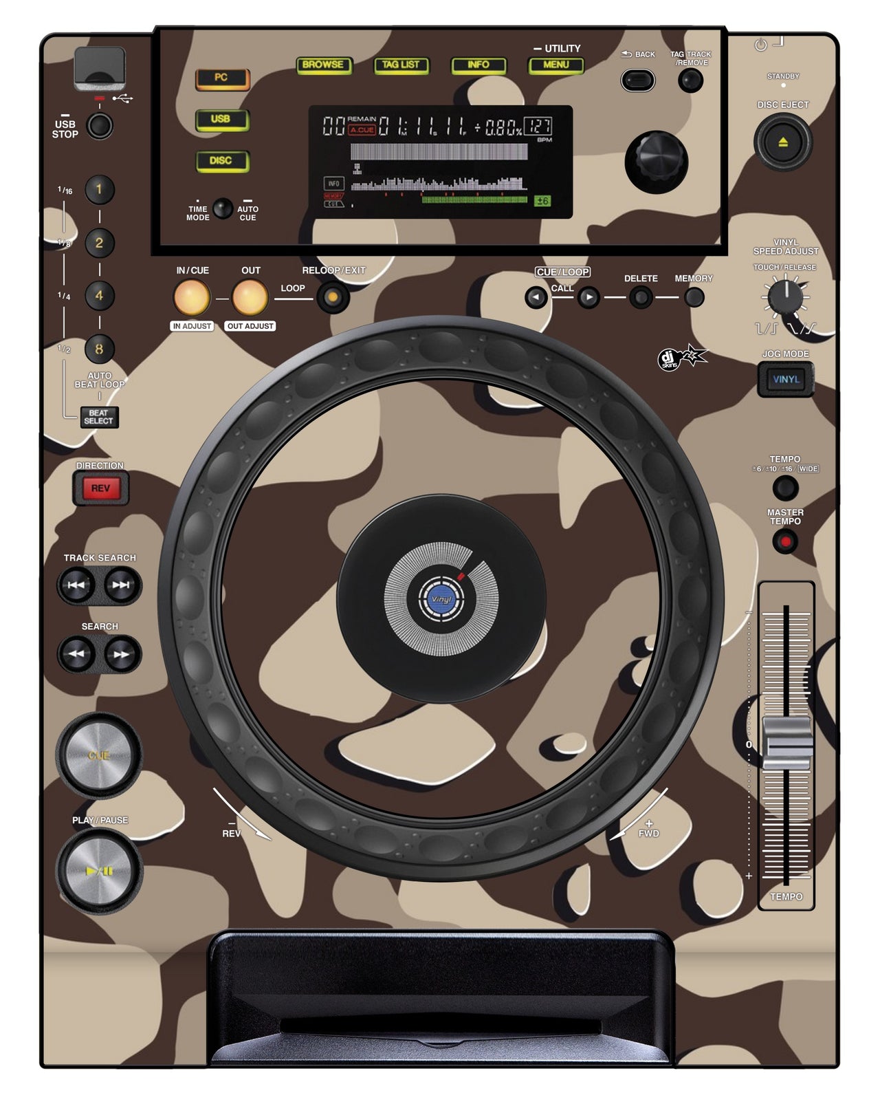 Pioneer DJ CDJ 850 Skin Camo Desert