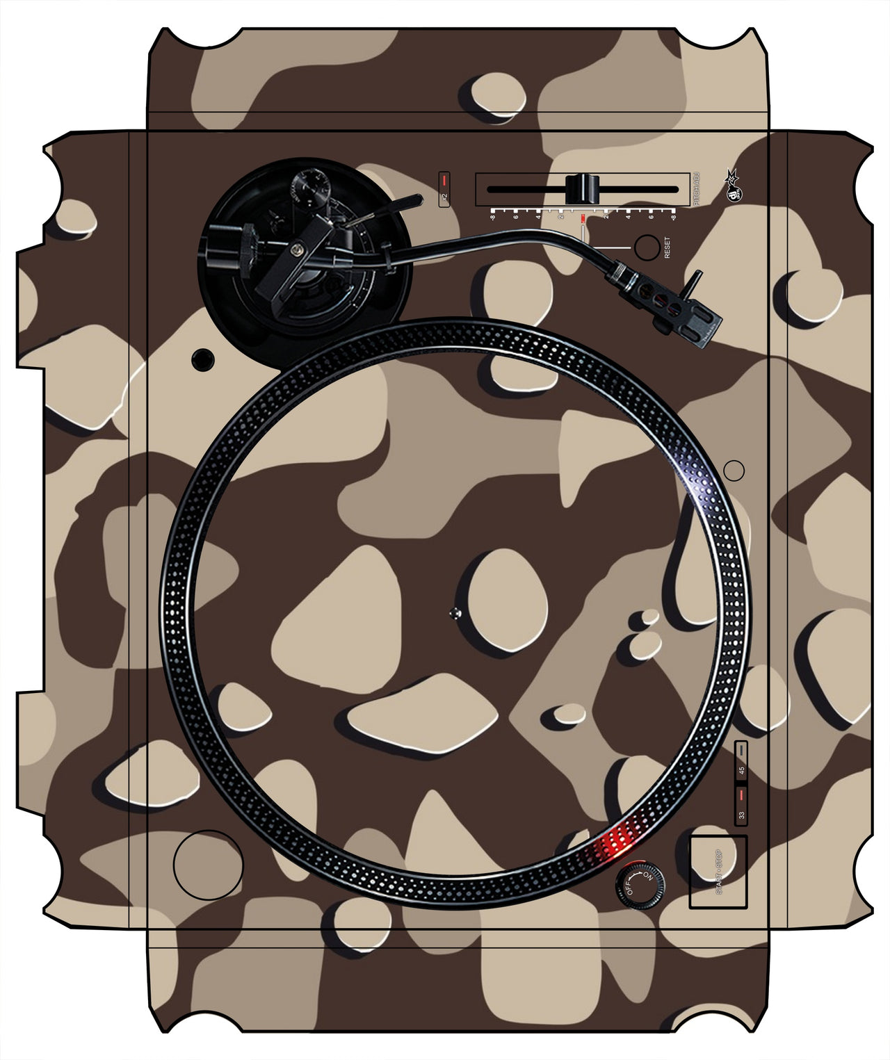 Technics 1200 / 1210 MK7 VERTICAL Skin Camo Desert
