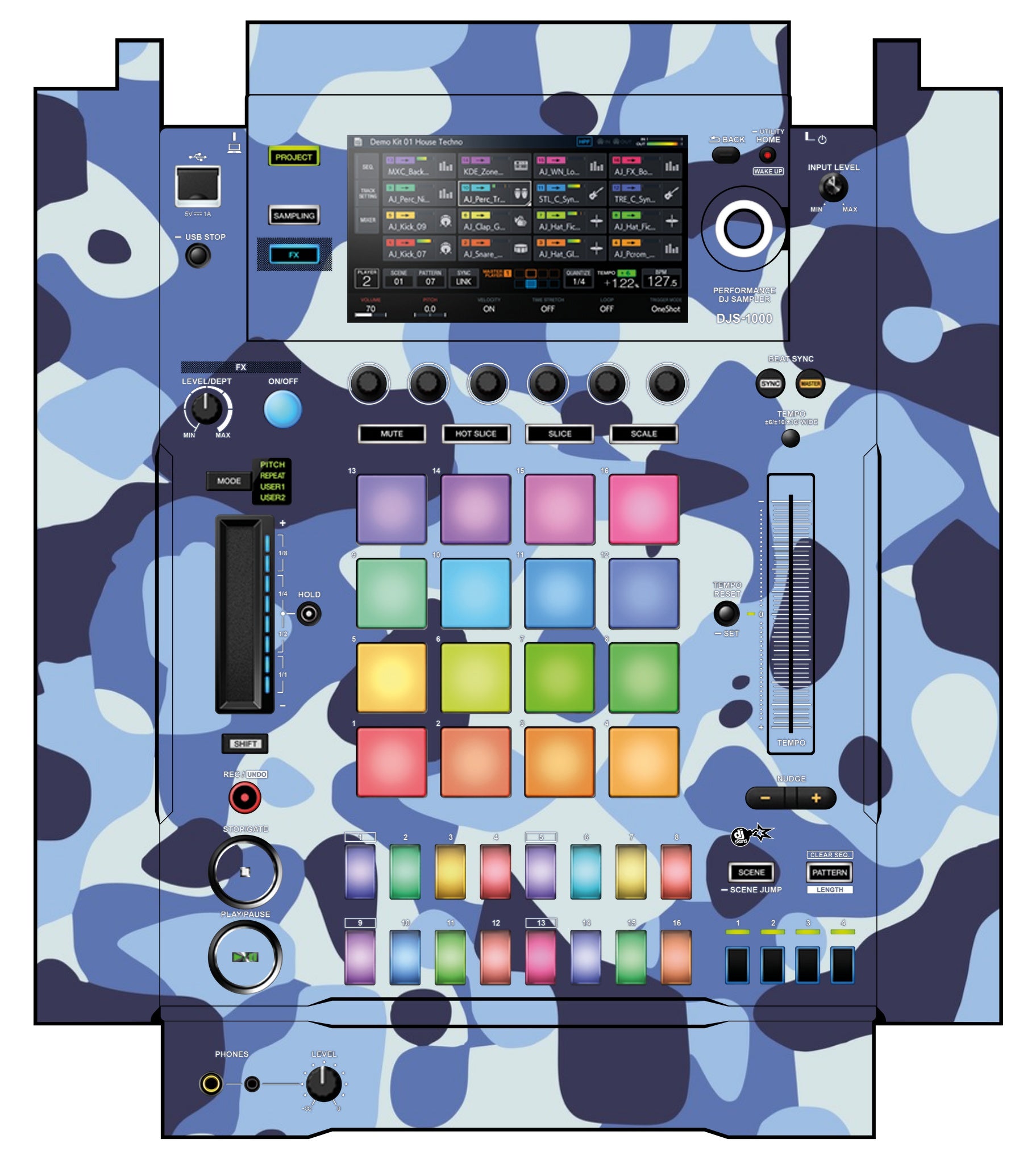 Pioneer DJ DJS 1000 Skin Camo Navy