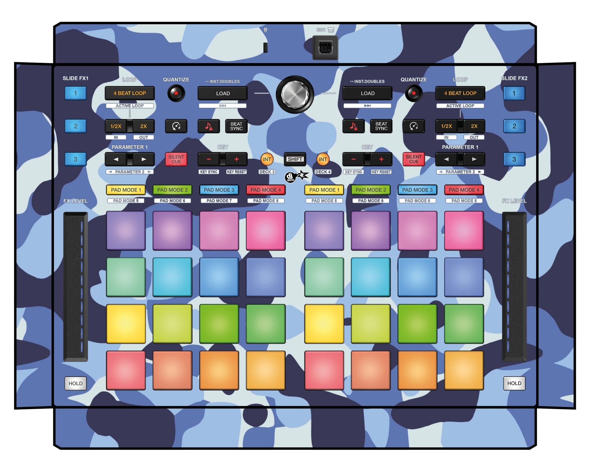 Pioneer DJ DDJ XP 2 Skin Camo Navy