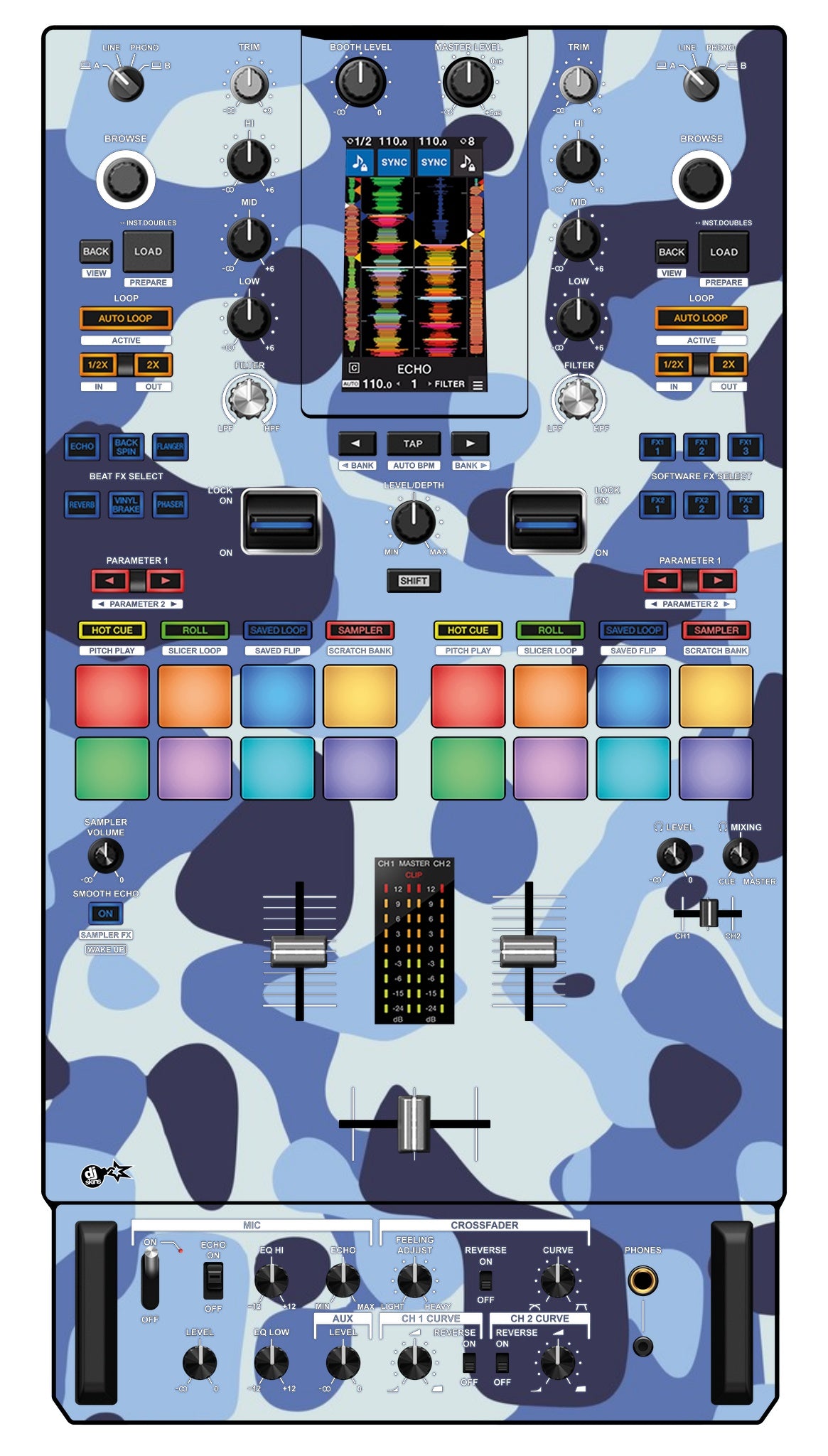 Pioneer DJ DJM S11 Skin Camo Navy