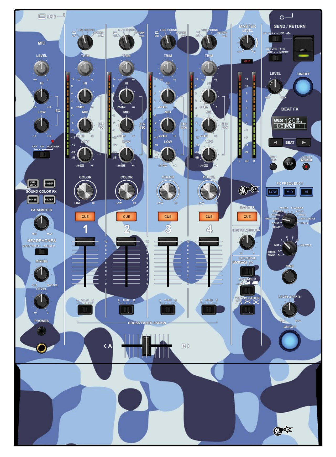 Pioneer DJ DJM 750 MK2 Skin Camo Navy