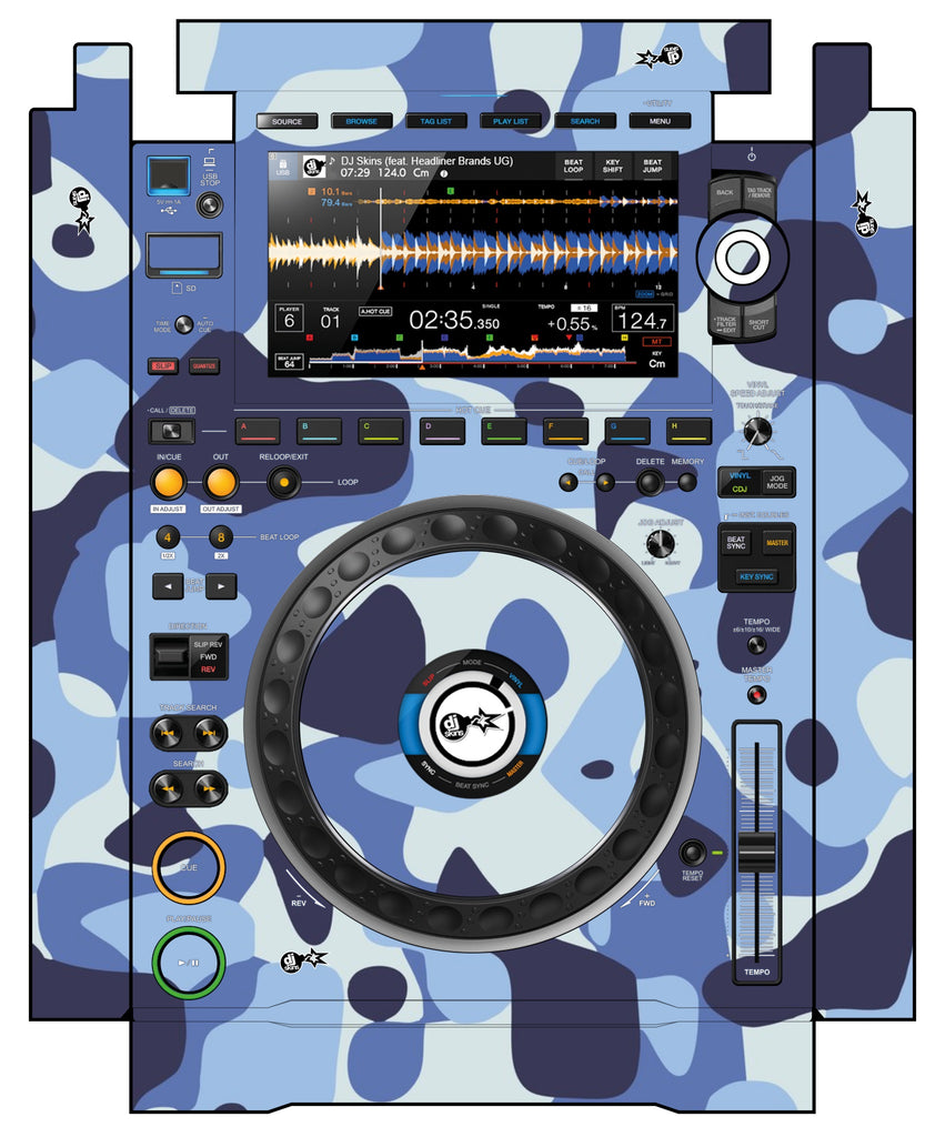 Pioneer DJ CDJ 3000 incl. SIDES Skin Camo Navy