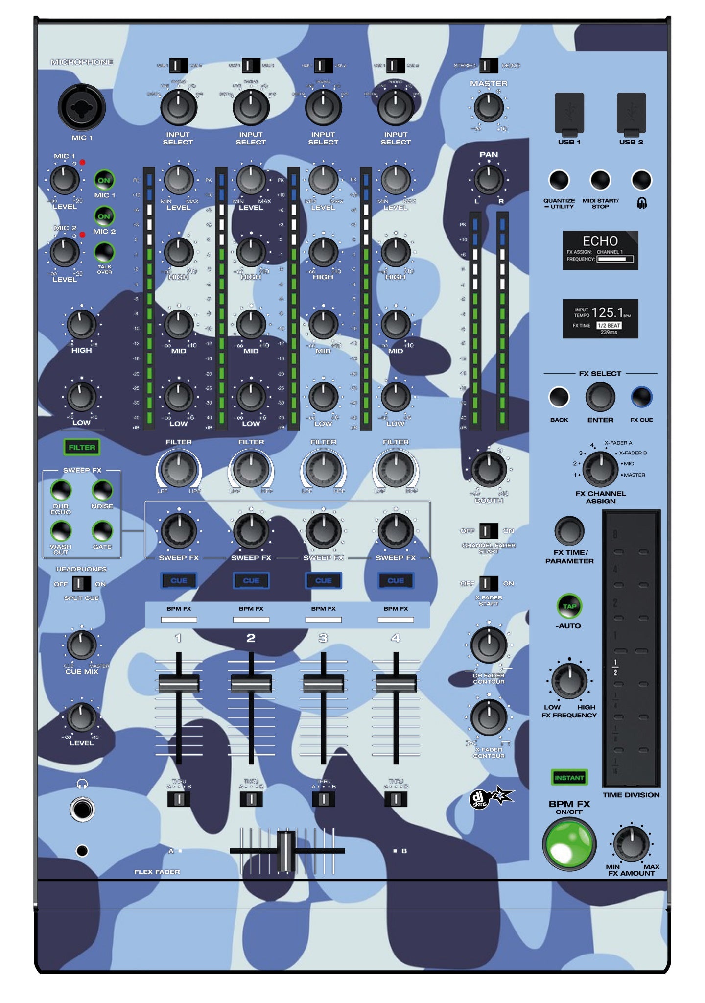 Denon DJ X 1850 Skin Camo Navy