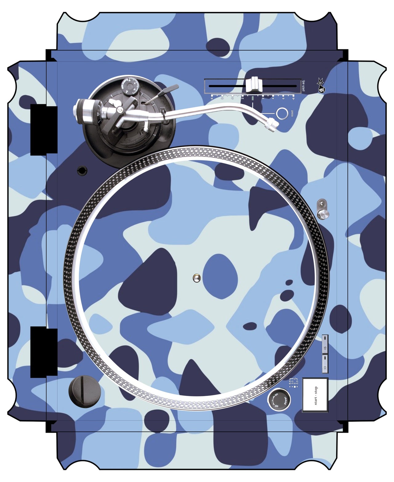 Technics 1200 / 1210 MK5 VERTICAL Skin Camo Navy