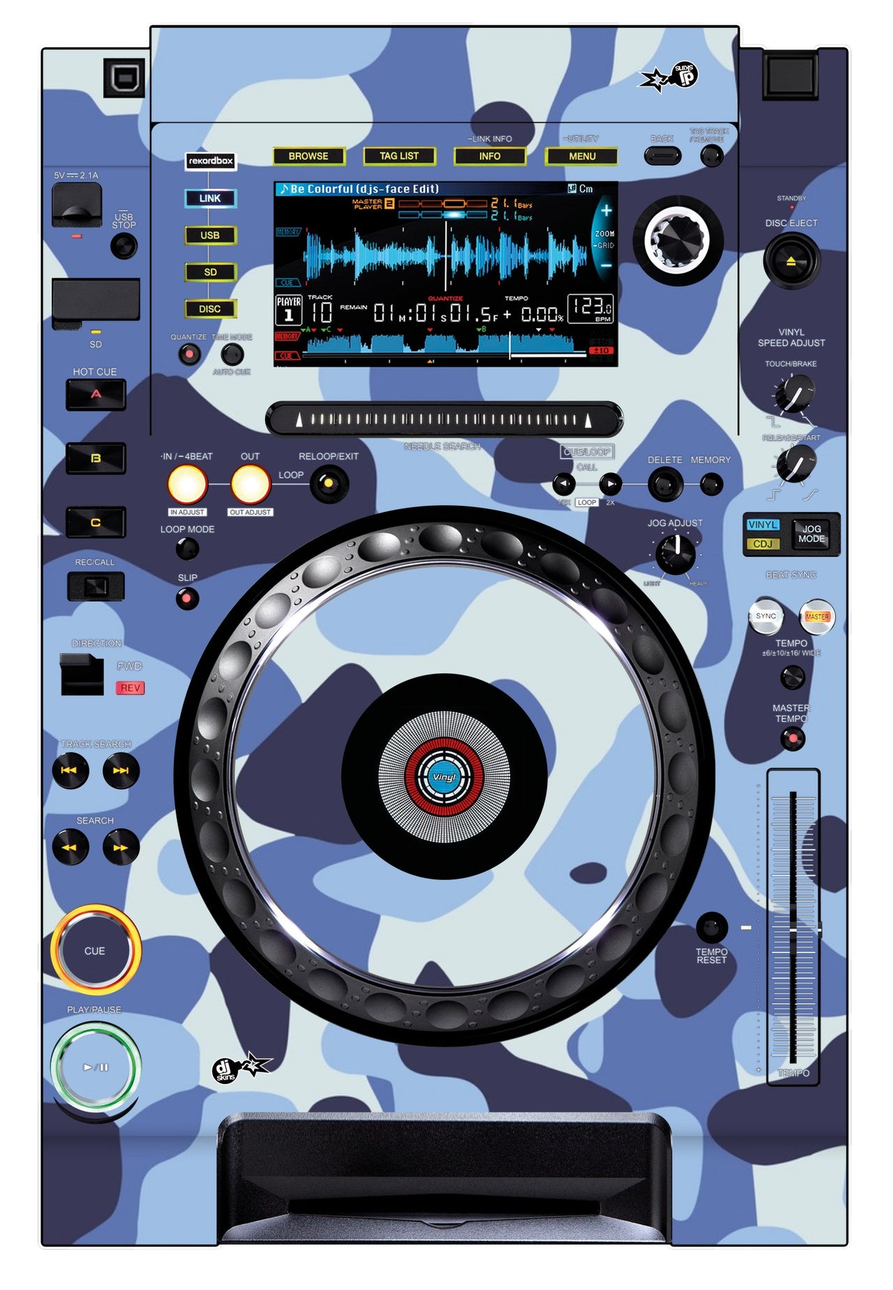 Pioneer DJ CDJ 2000 NEXUS Skin Camo Navy