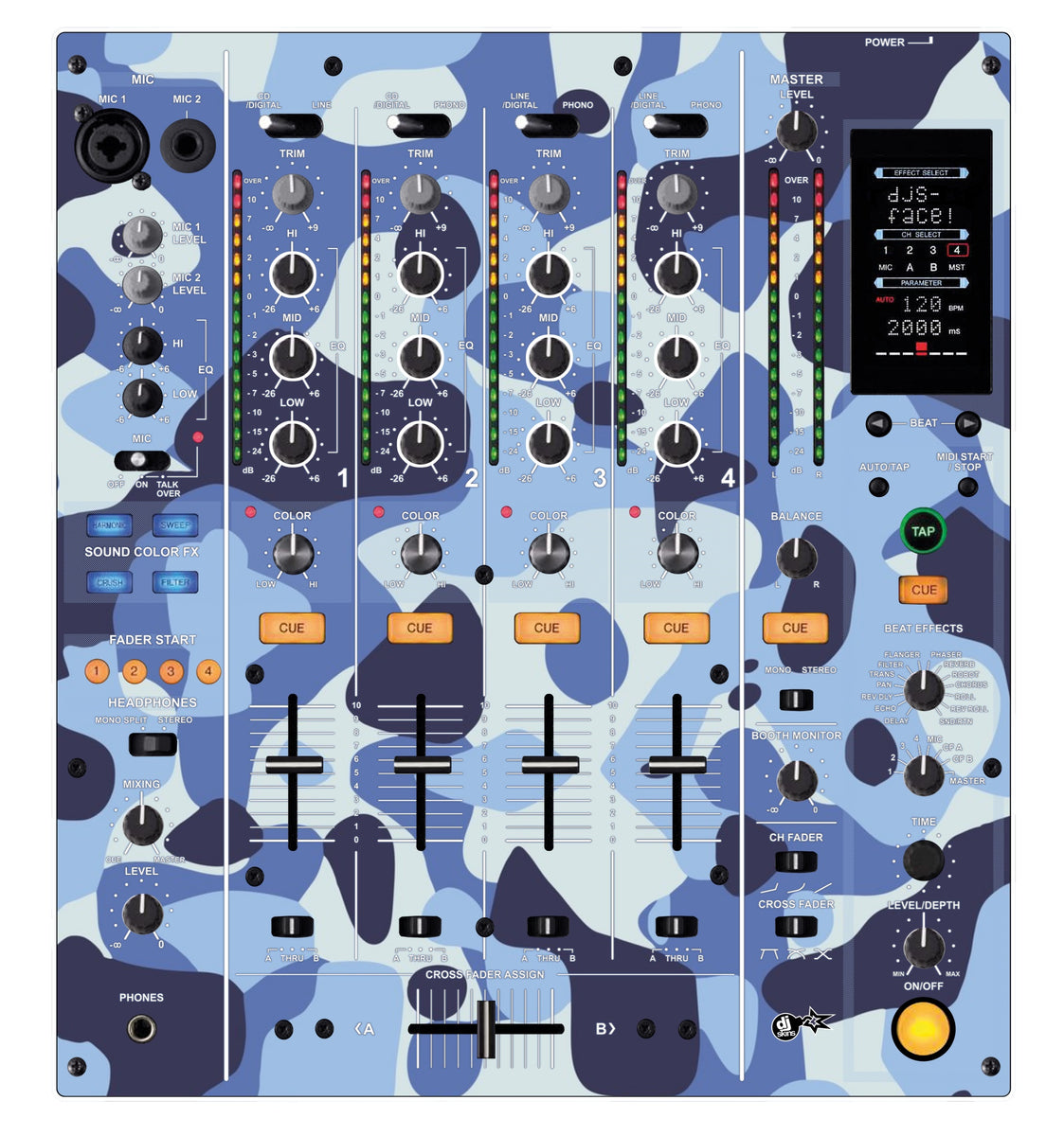 DJ Skins® Pioneer DJ DJM 800 Skin Camo Navy