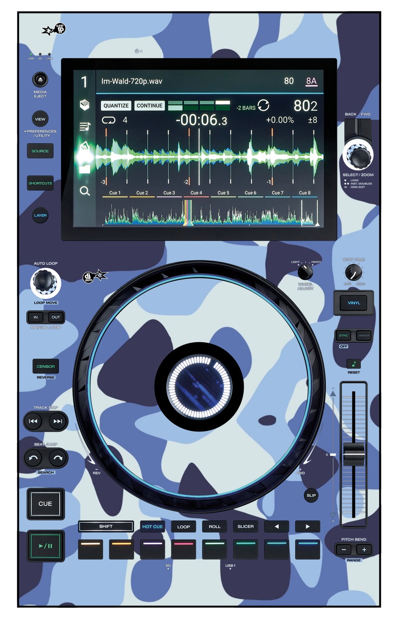 Denon DJ SC 6000 Skin Camo Navy