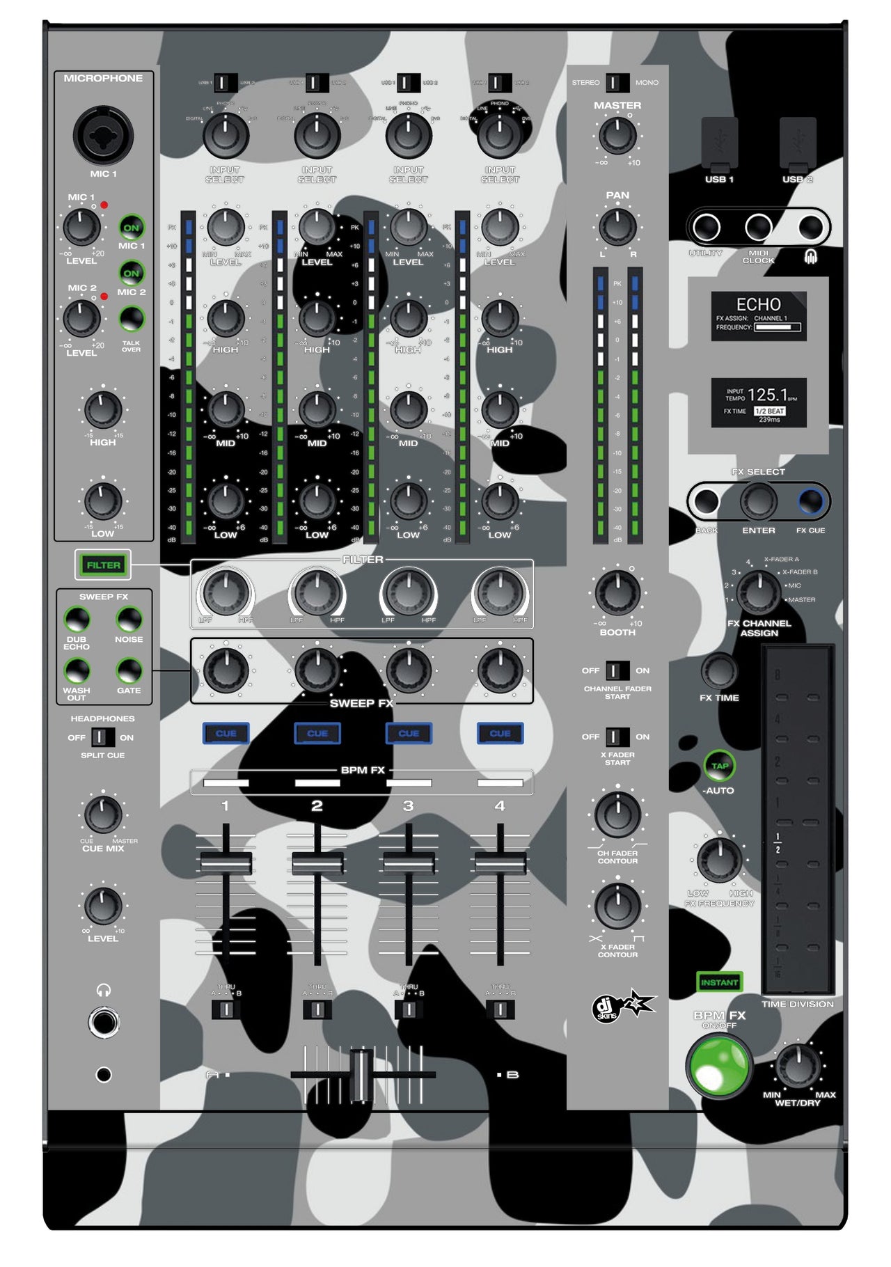 Denon DJ X 1800 Skin Camo Snow