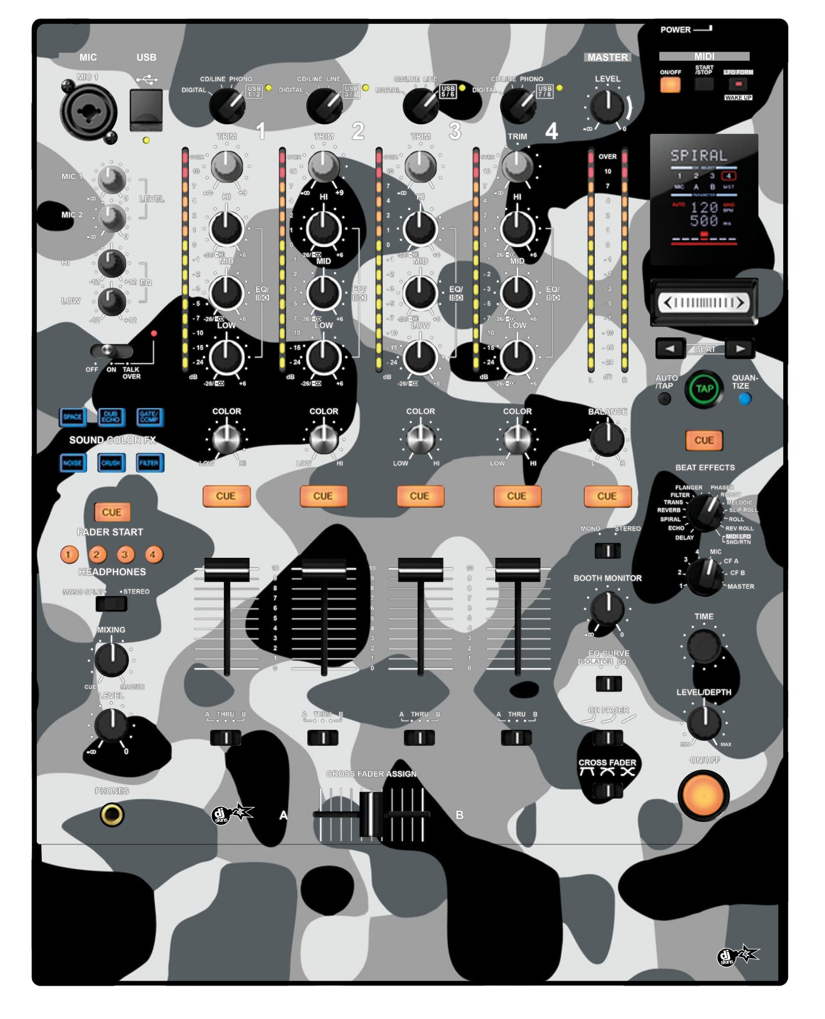 Pioneer DJ DJM 900 NEXUS Skin Camo Snow