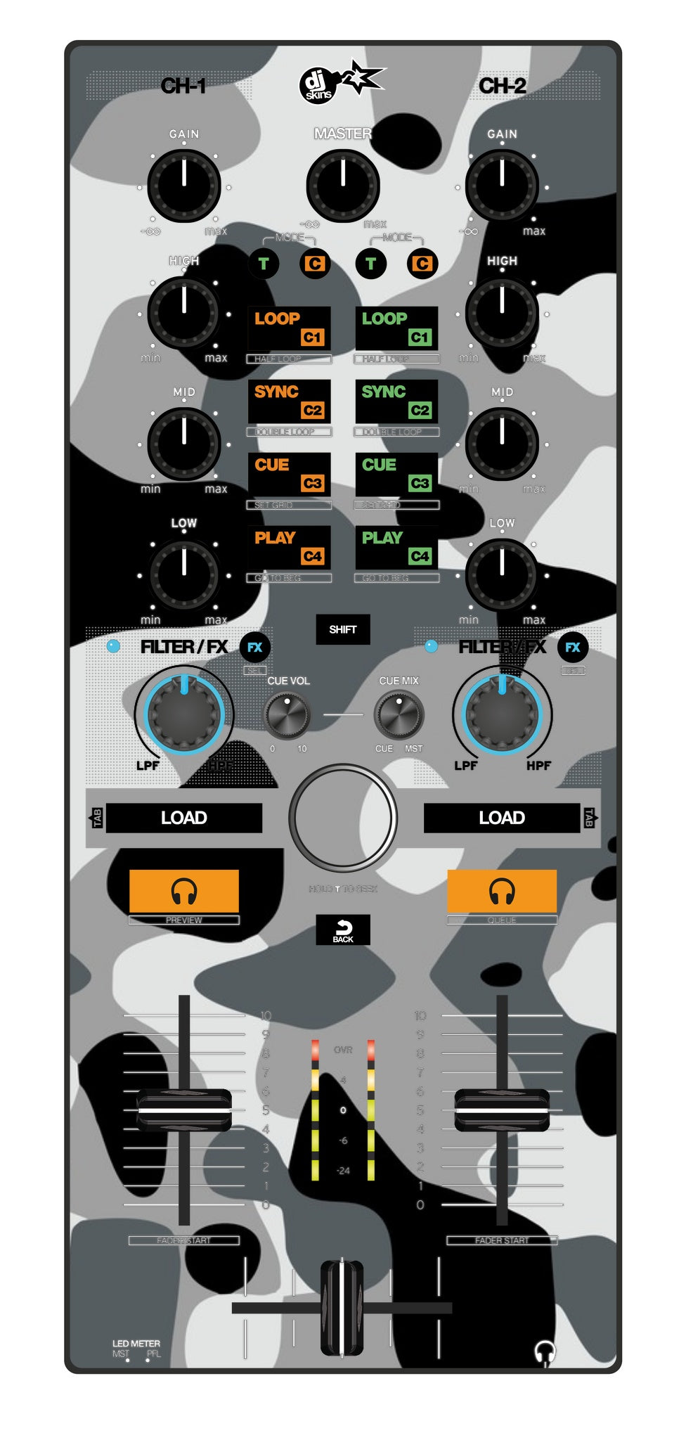 Reloop Mixtour Skin Camo Snow