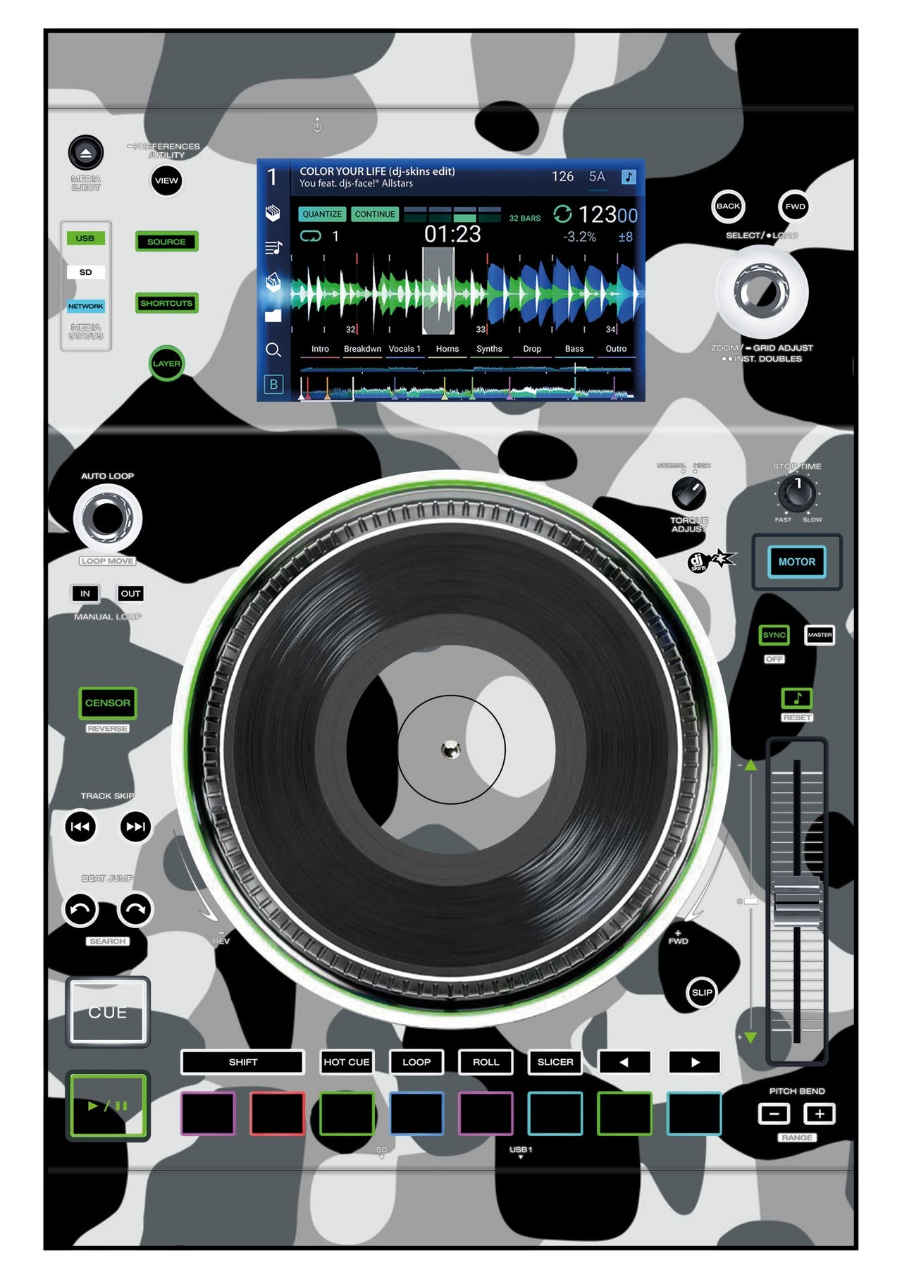 Denon DJ SC 5000 M Skin Camo Snow