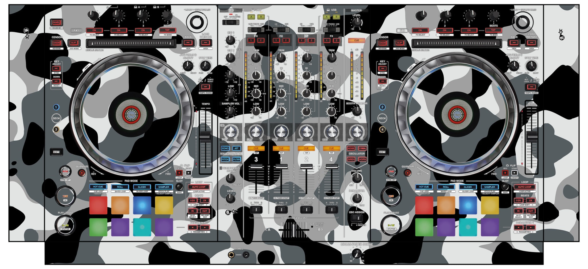 Pioneer DJ DDJ SZ 2 Skin Camo Snow