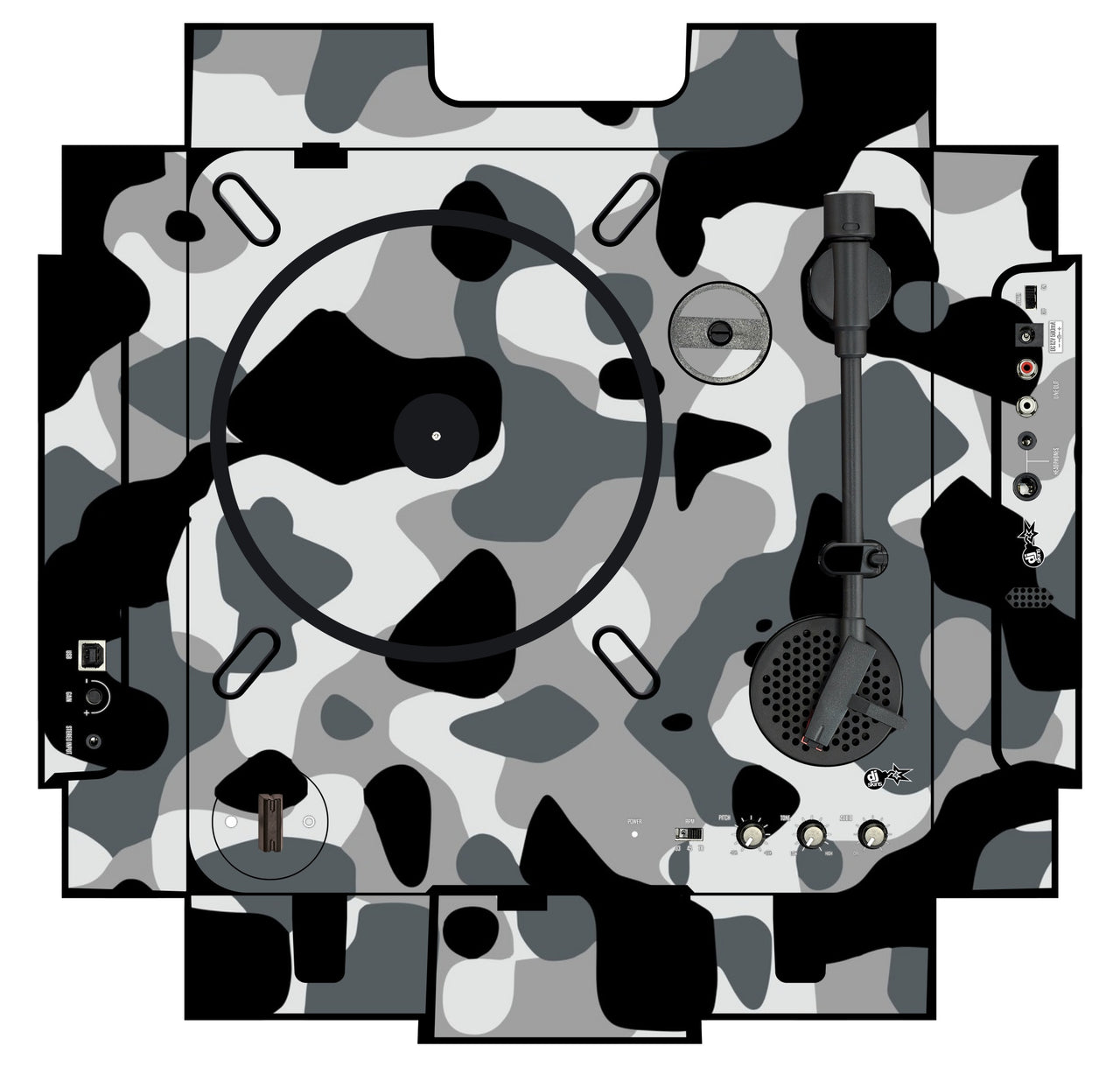 Numark PT 01 incl. Sides Skin Camo Snow
