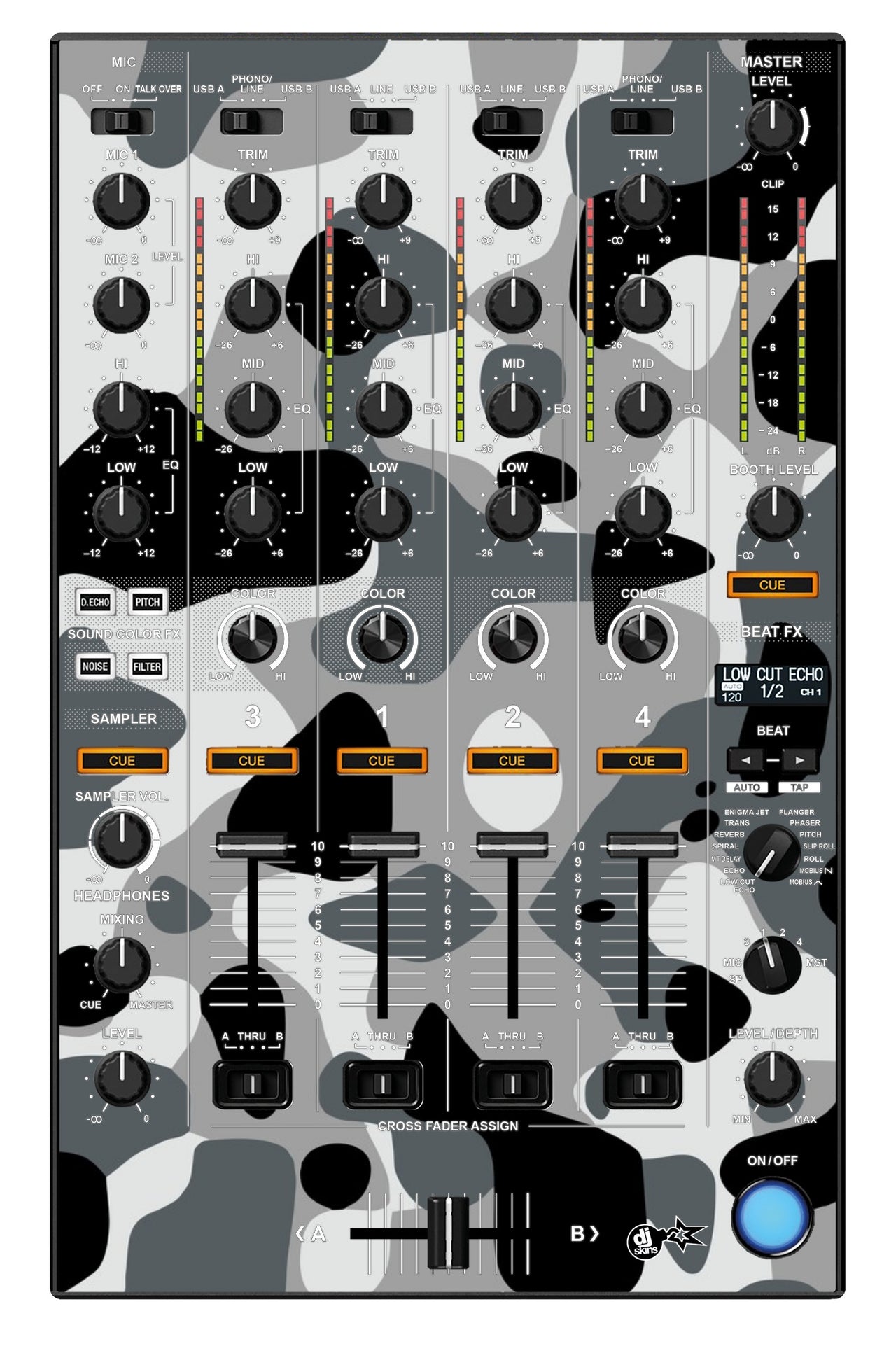 Pioneer DJ DDJ 1000 SRT MIXER Skin Camo Snow