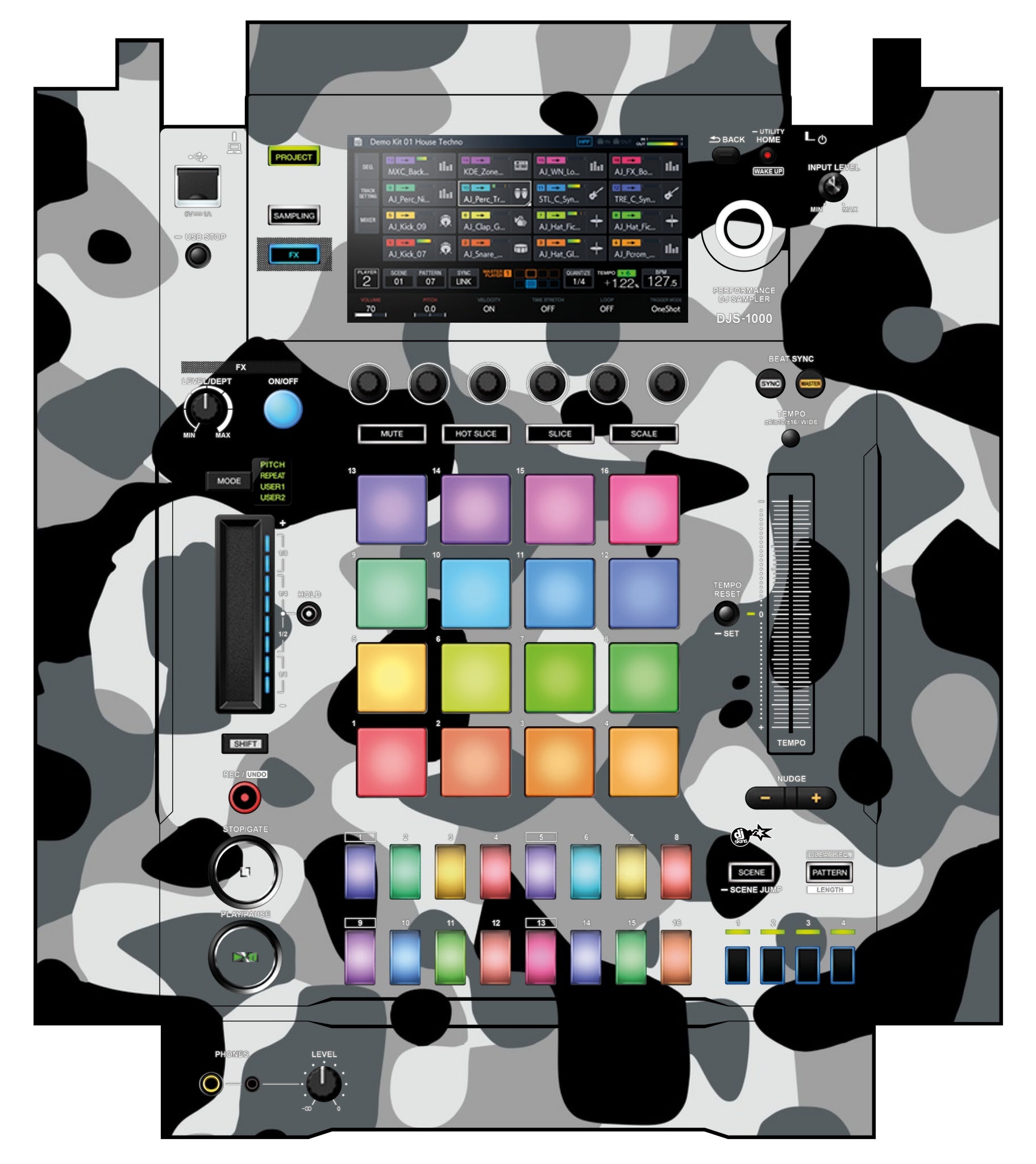 Pioneer DJ DJS 1000 Skin Camo Snow