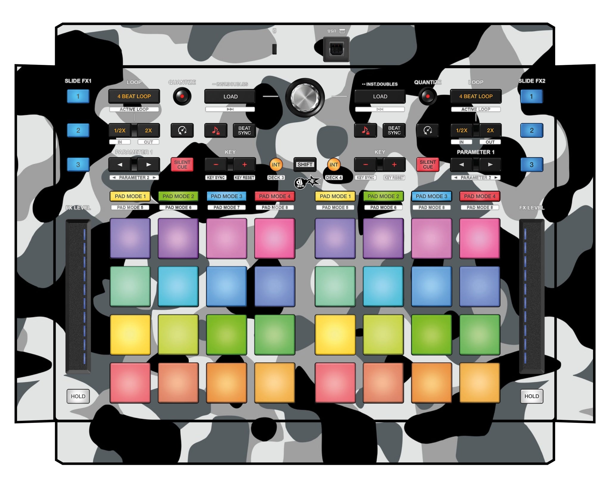 Pioneer DJ DDJ XP 2 Skin Camo Snow