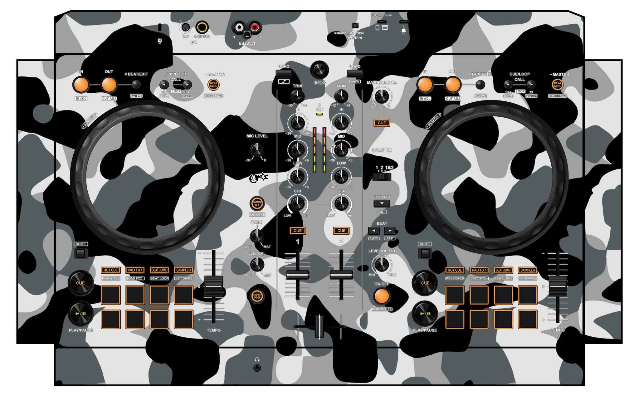 Pioneer DJ DDJ FLX 4 Skin Camo Snow