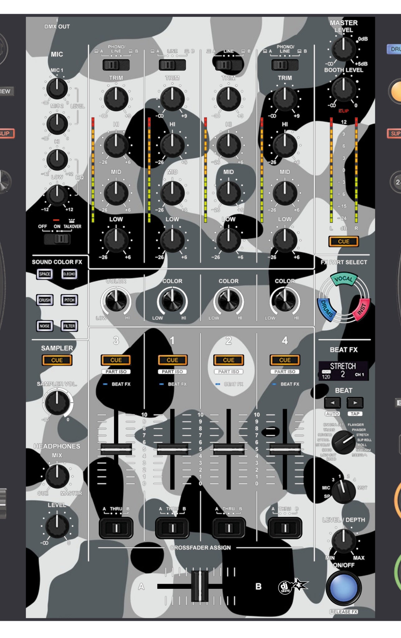 Pioneer DJ DDJ FLX10 MIXER Skin Camo Snow