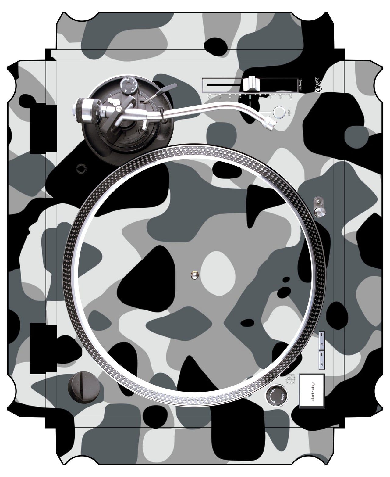 Technics 1200 / 1210 MK5 VERTICAL Skin Camo Snow