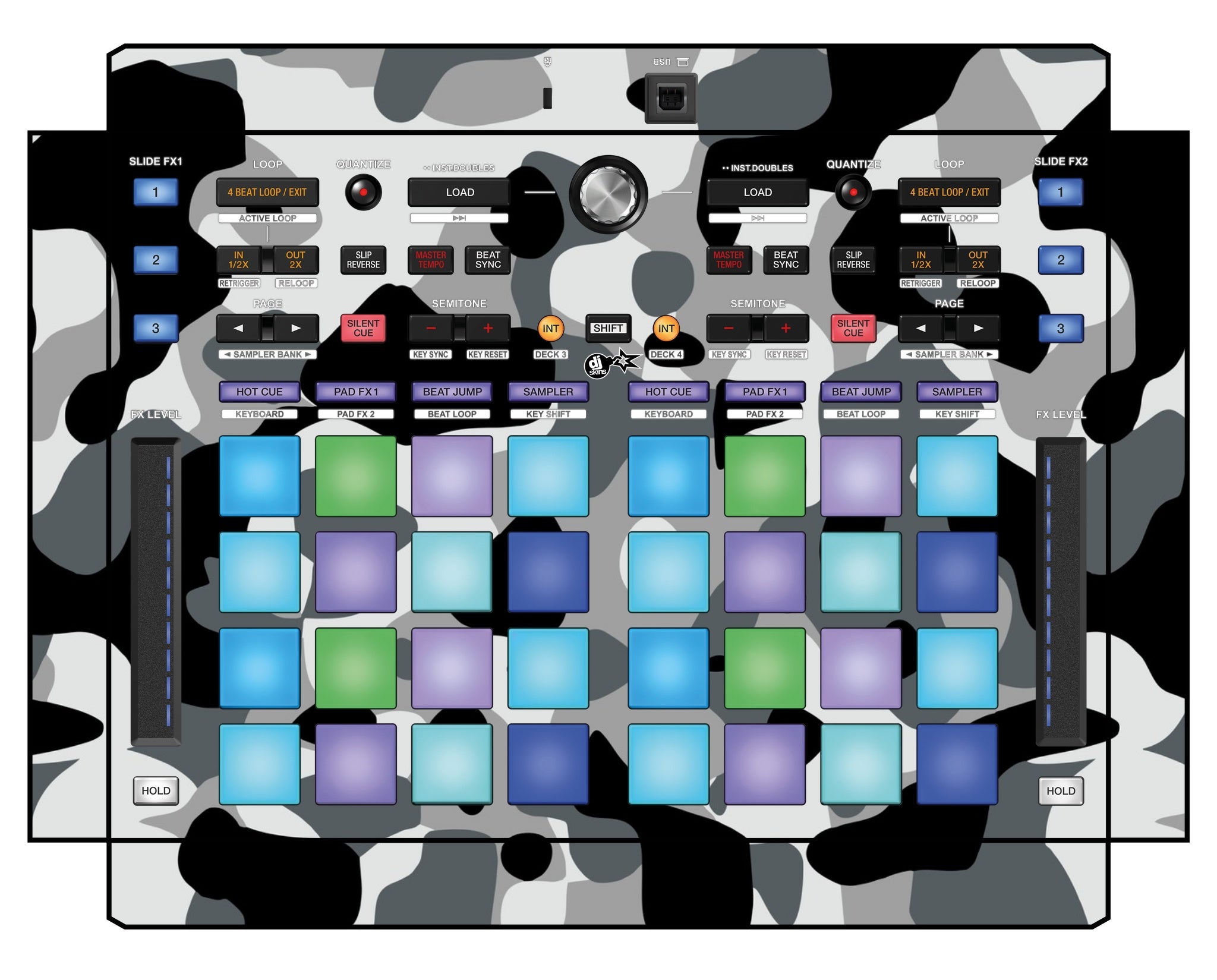 Pioneer DJ DDJ XP 1 Skin Camo Snow