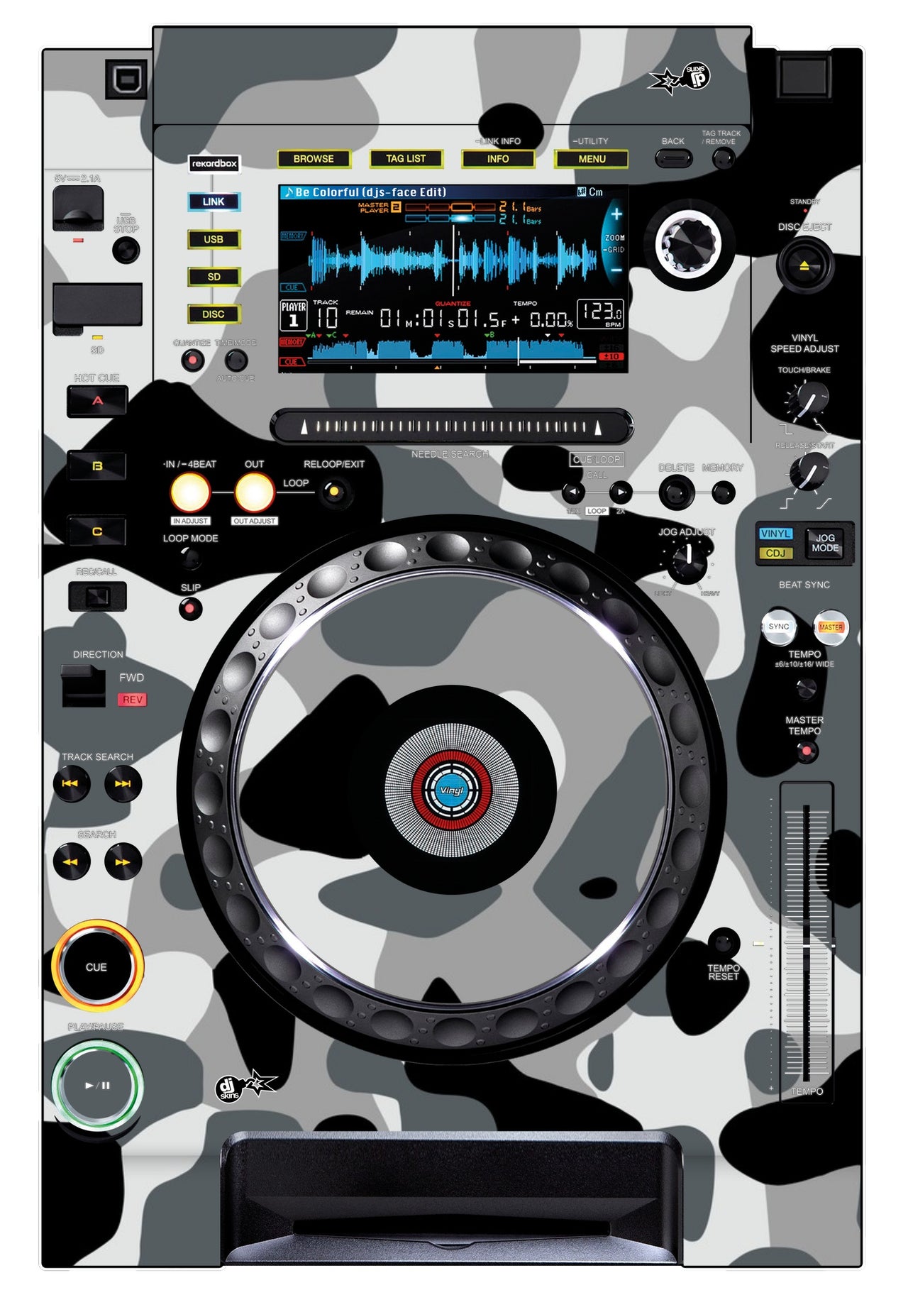 Pioneer DJ CDJ 2000 NEXUS Skin Camo Snow