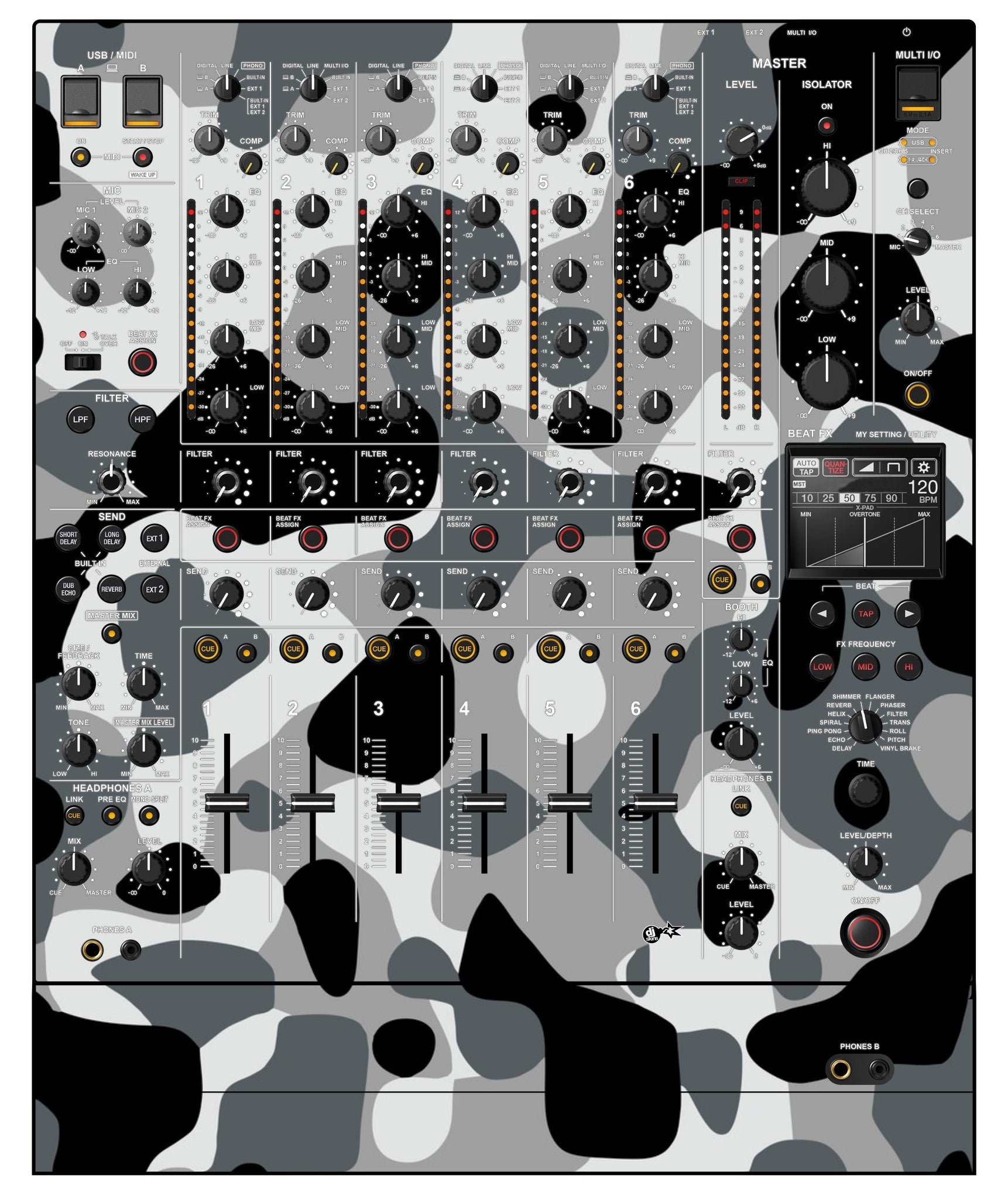 Pioneer DJ DJM V10 LF Skin Camo Snow