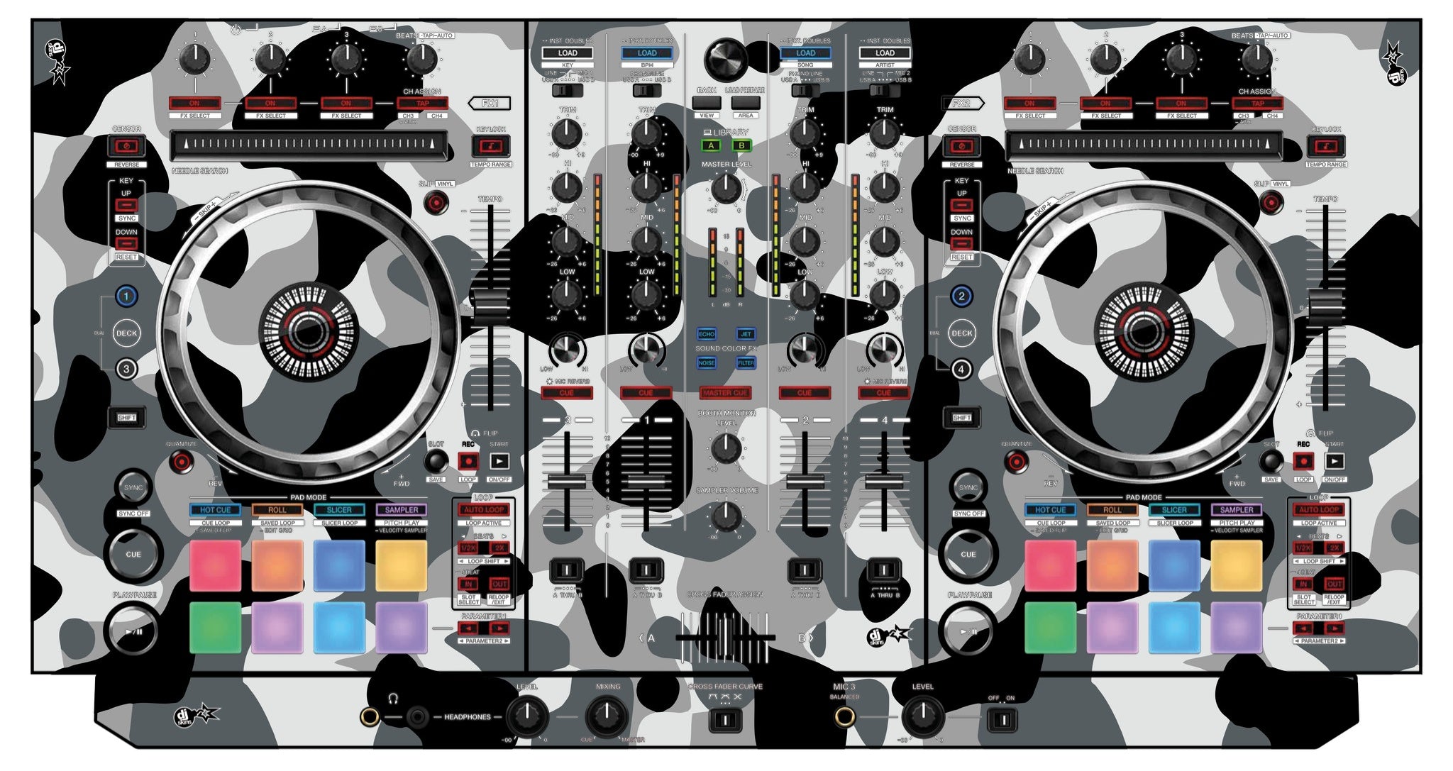 Pioneer DJ DDJ SX 3 Skin Camo Snow