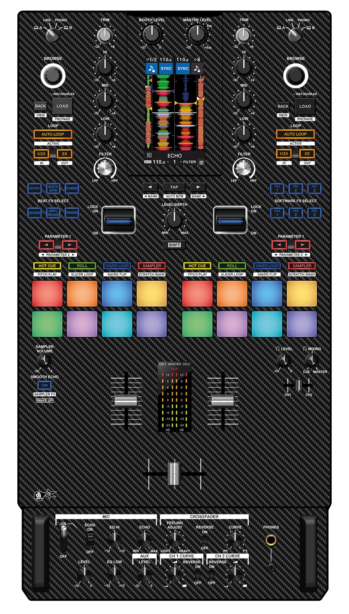 Pioneer DJ DJM S11 Skin Carbon