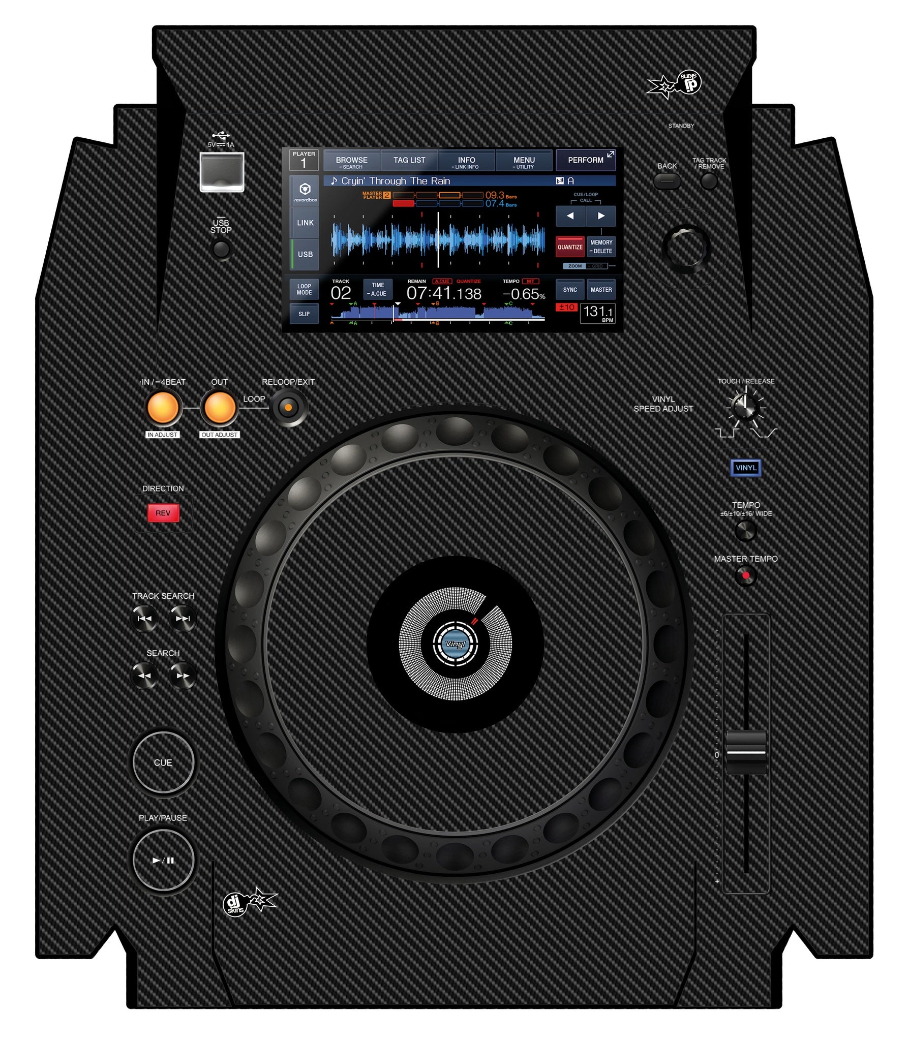 Pioneer DJ XDJ 1000 Skin Carbon