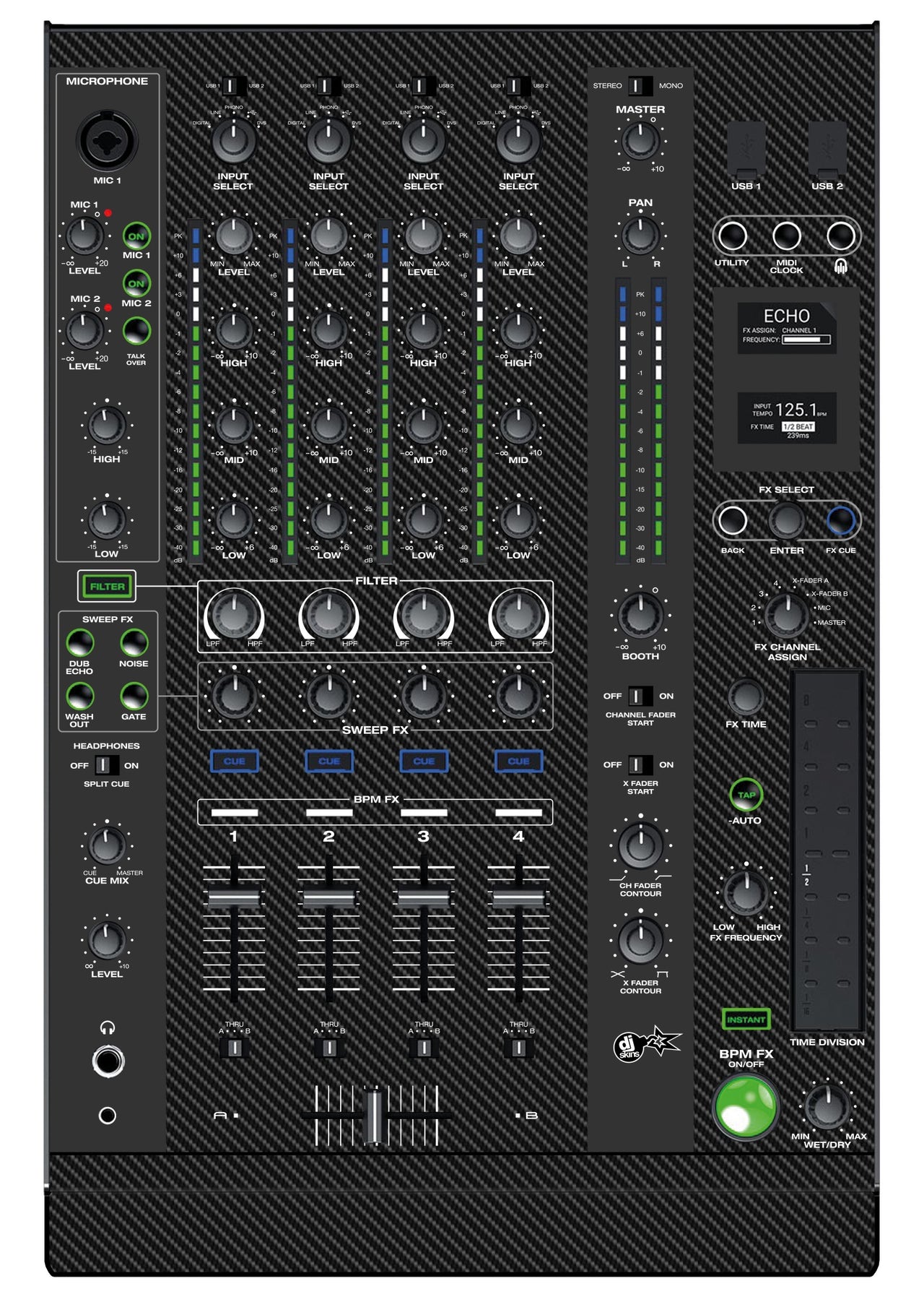 Denon DJ X 1800 Skin Carbon