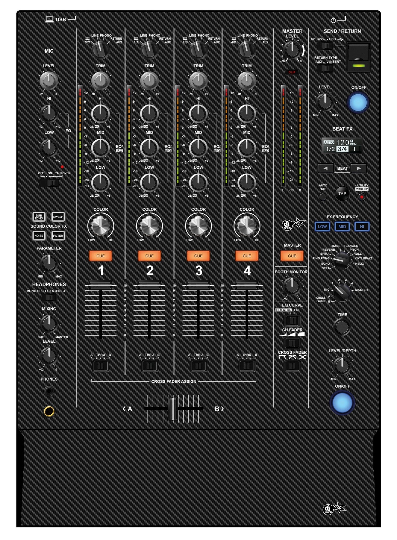 Pioneer DJ DJM 750 MK2 Skin Carbon