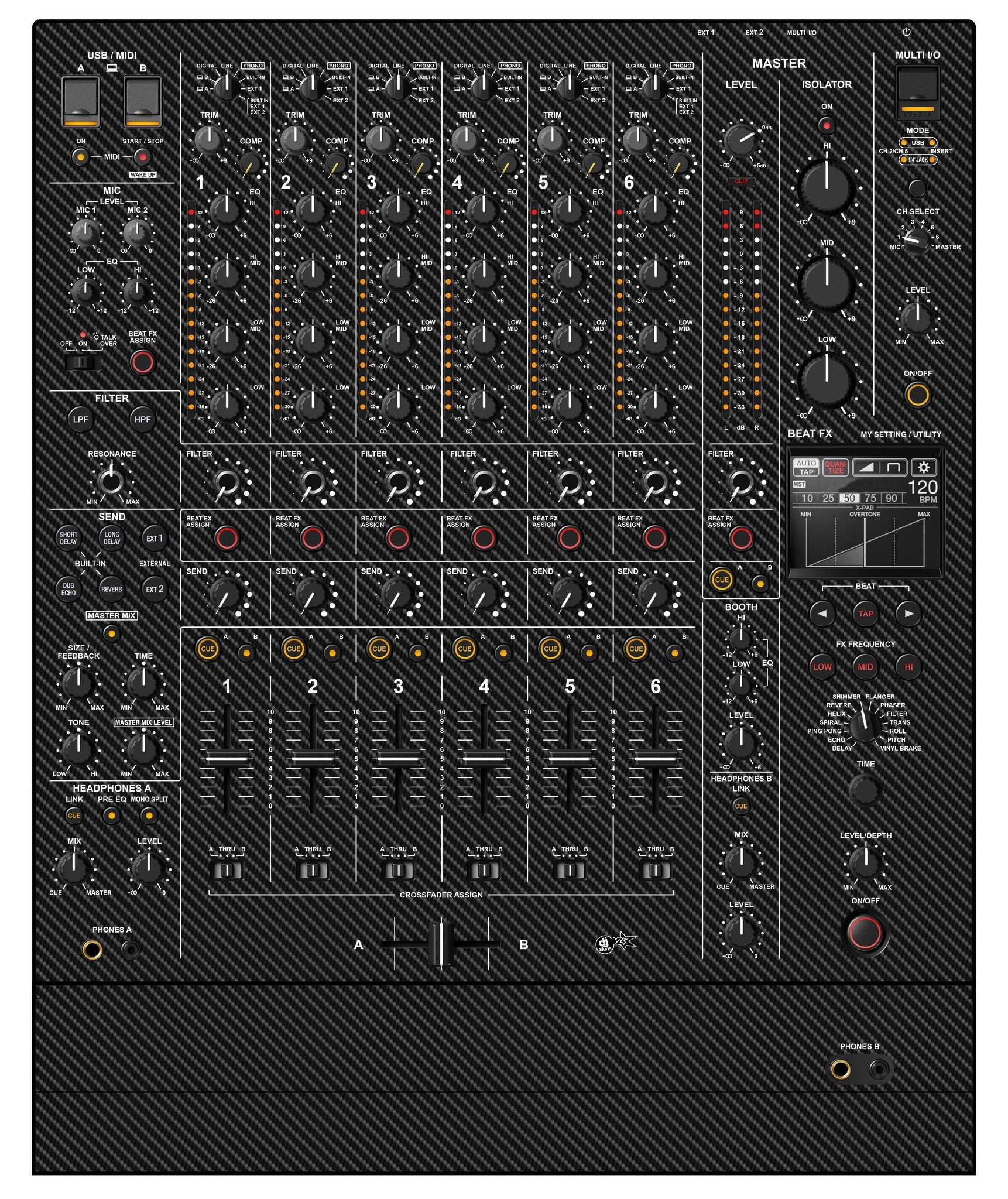 Pioneer DJ DJM V10 Skin Carbon