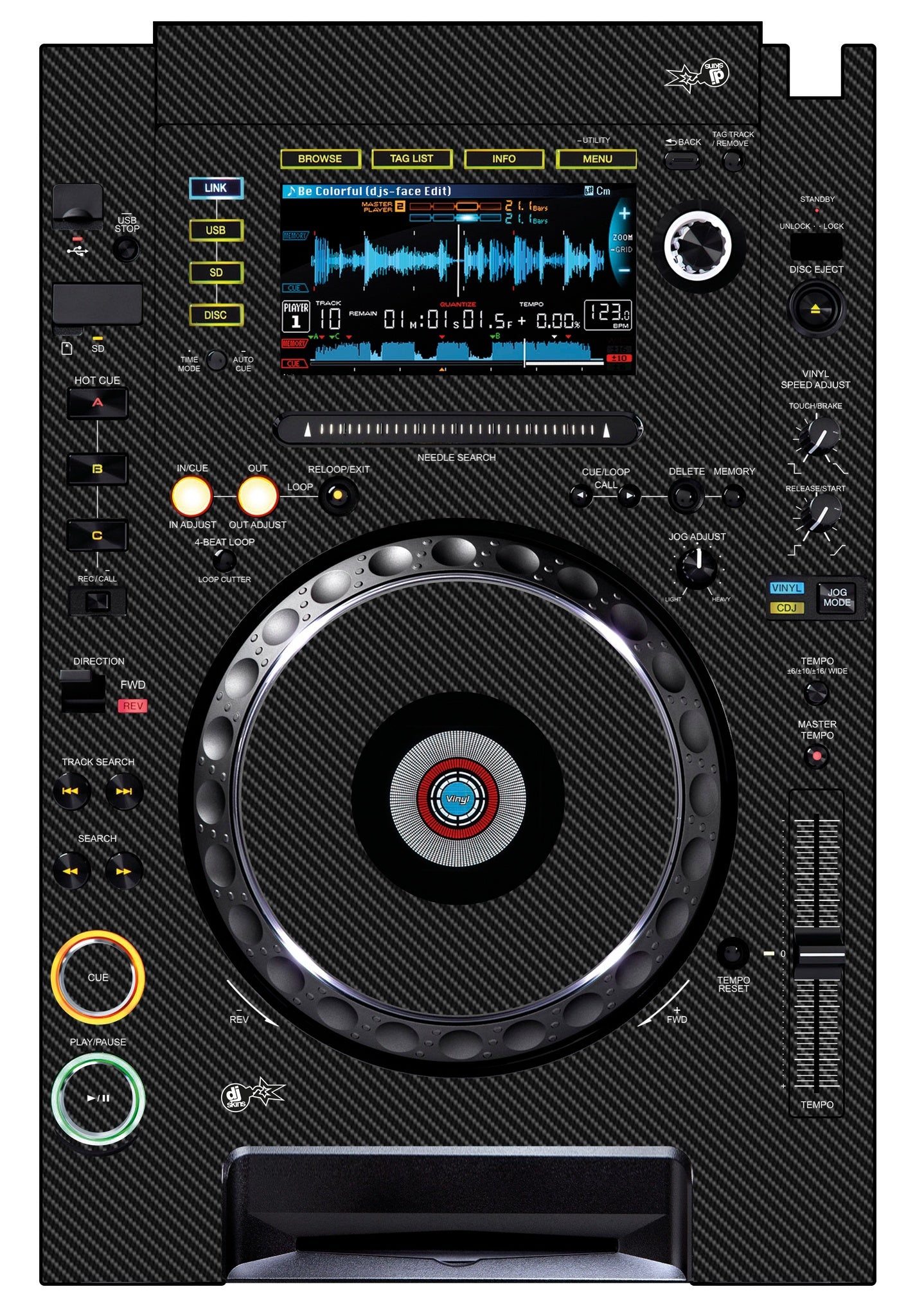 Pioneer DJ CDJ 2000 Skin Carbon