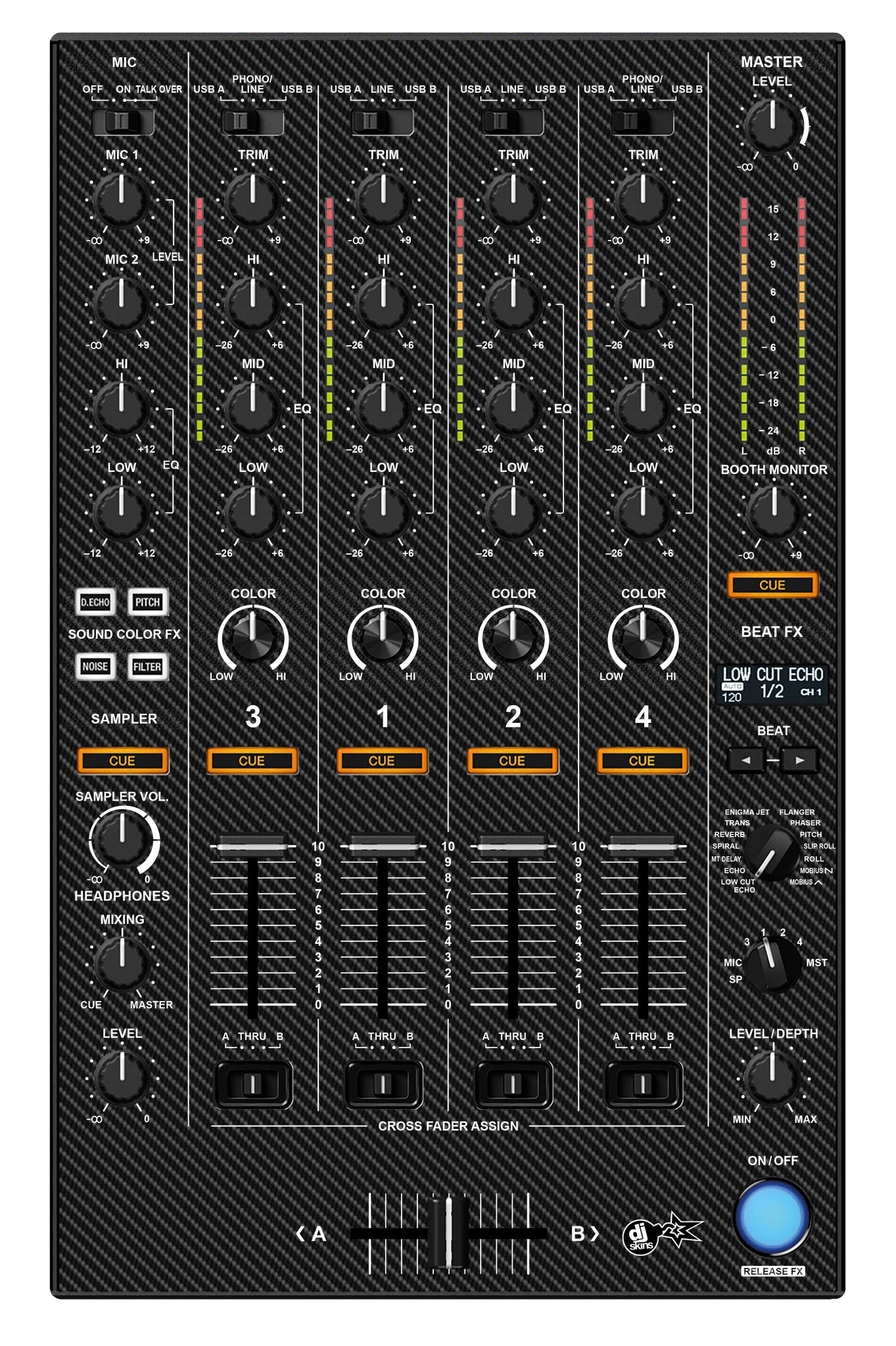 Pioneer DJ DDJ 1000 MIXER Skin Carbon