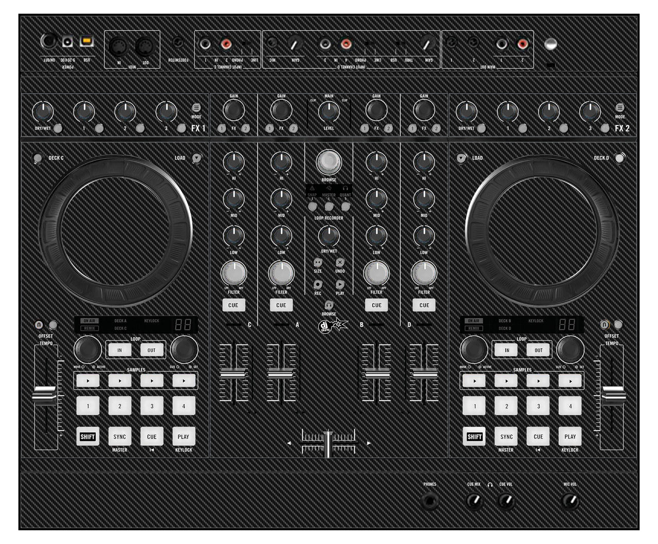 Native Instruments S4 MK1 Skin Carbon