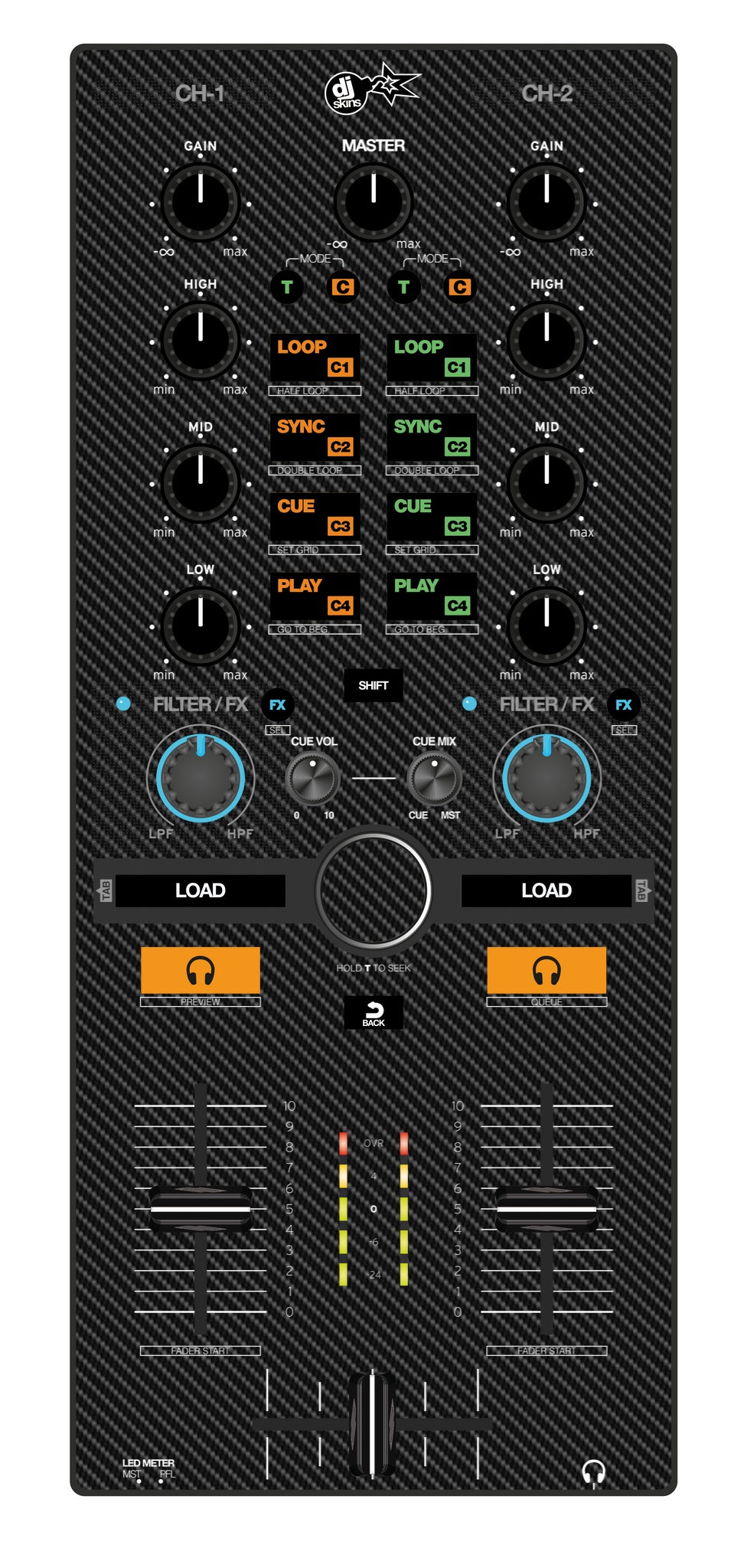 Reloop Mixtour Skin Carbon