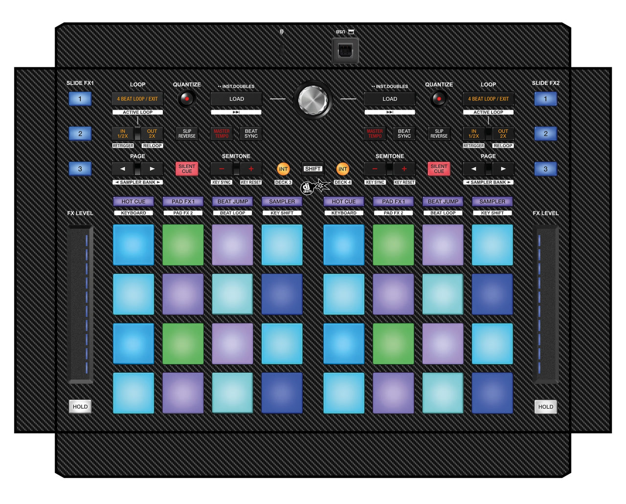 Pioneer DJ DDJ XP 1 Skin Carbon