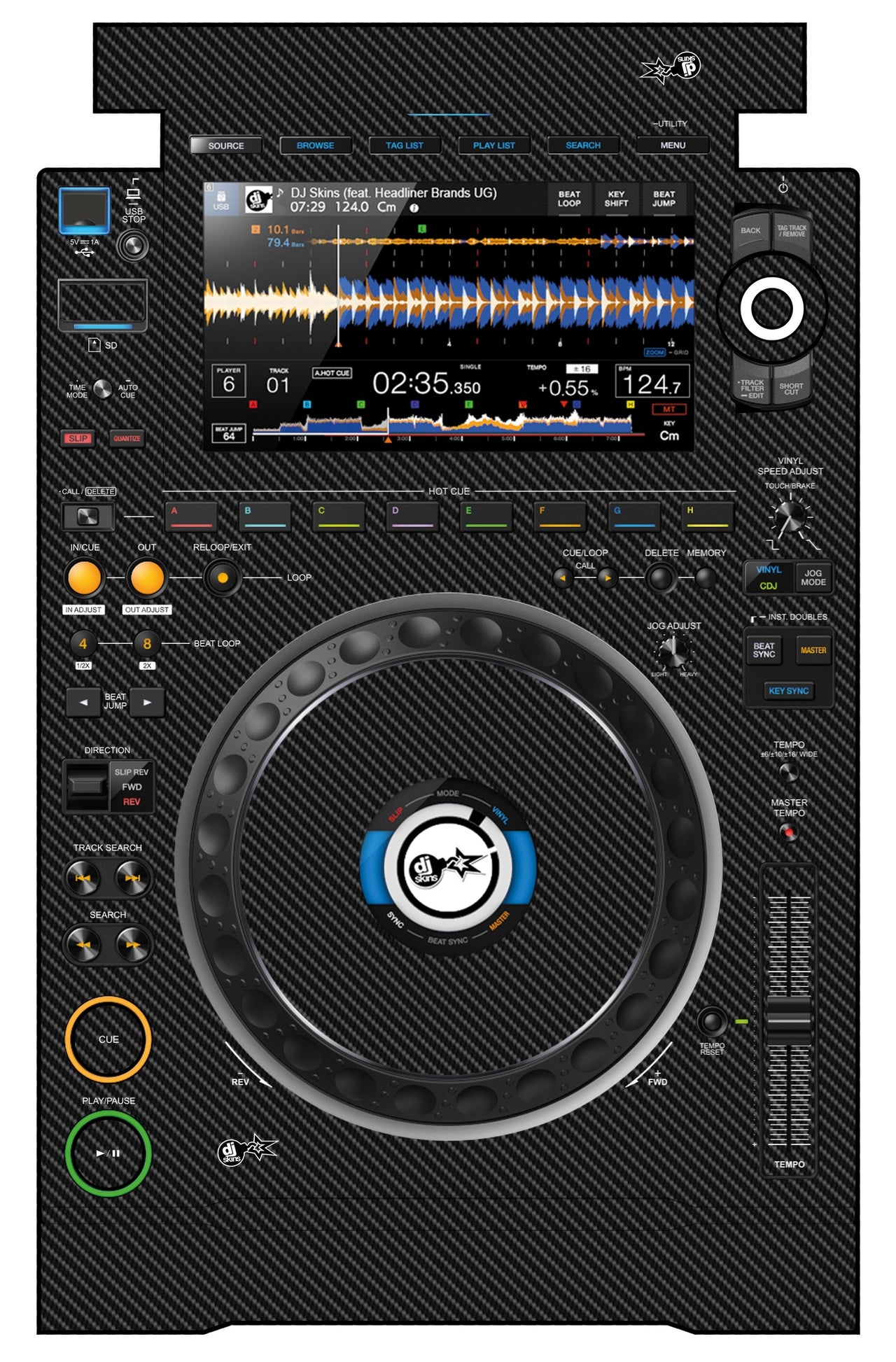 Pioneer DJ CDJ 3000 Skin Carbon